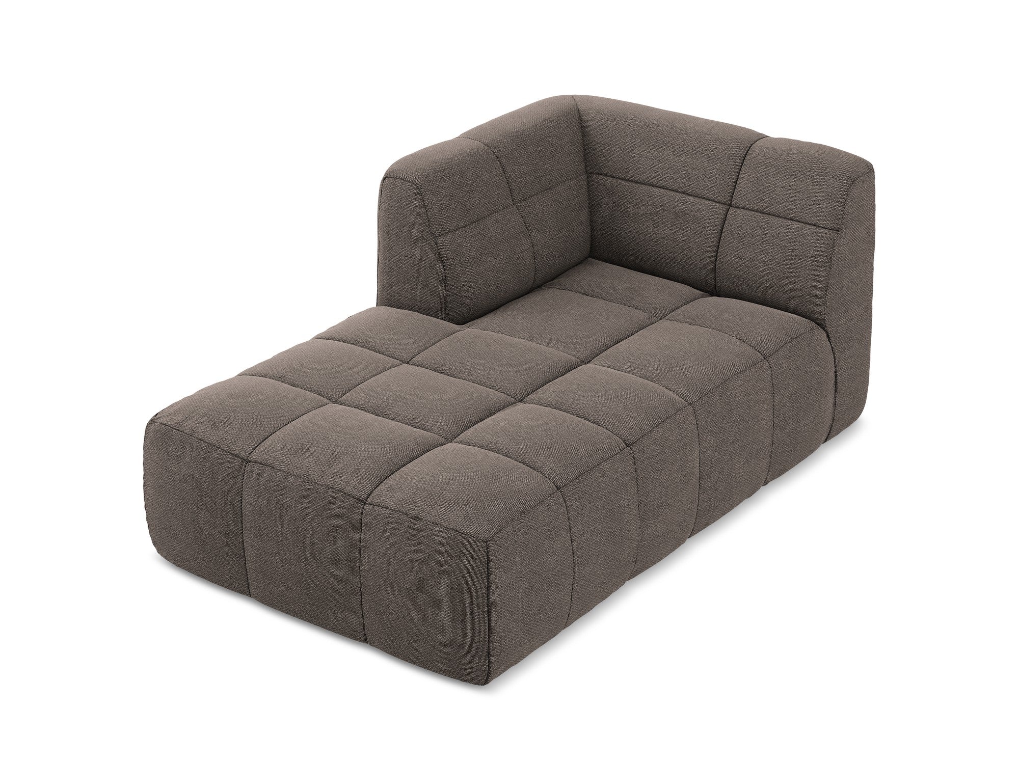 Left-facing ALOHA chocolate boucle chaise longue