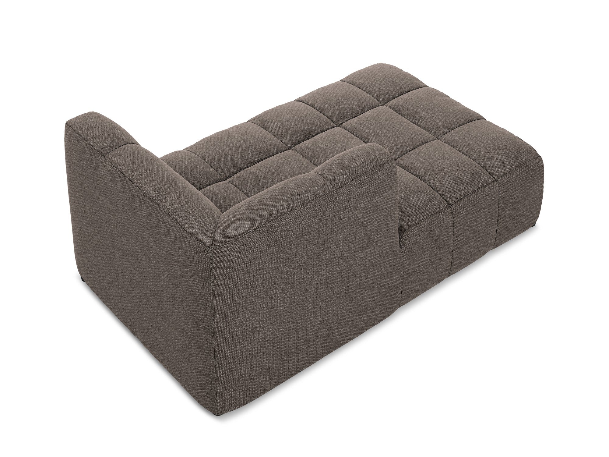 Left-facing ALOHA chocolate boucle chaise longue