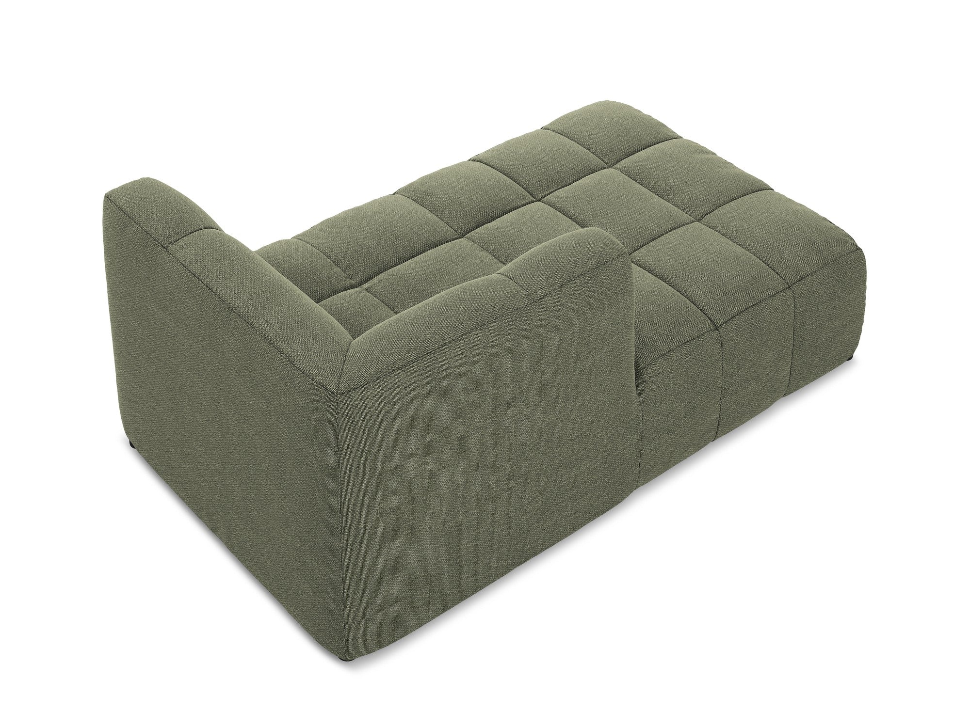 Left-facing ALOHA olive boucle chaise longue