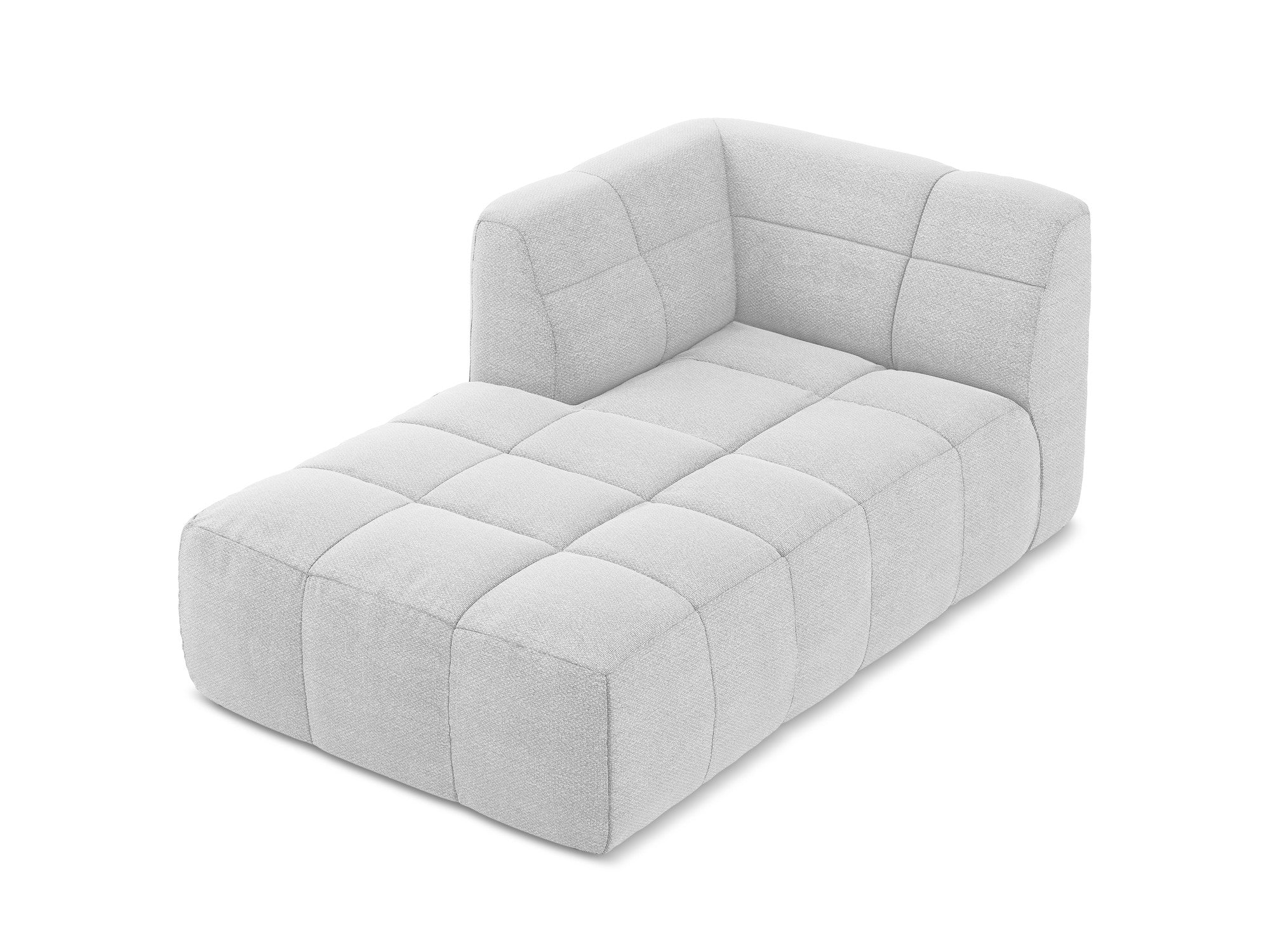 Left-facing ALOHA silver boucle chaise longue