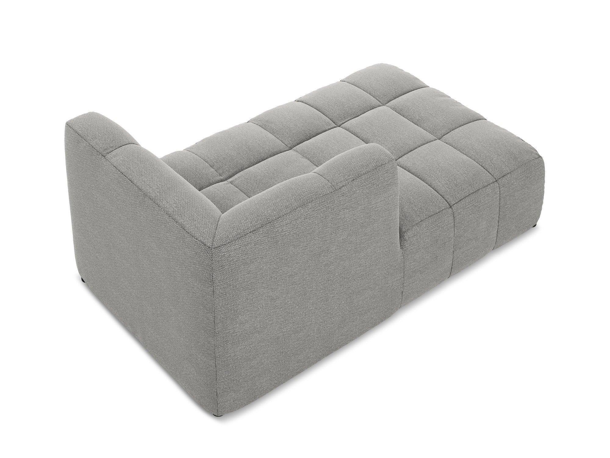 Left-facing ALOHA light gray boucle chaise longue