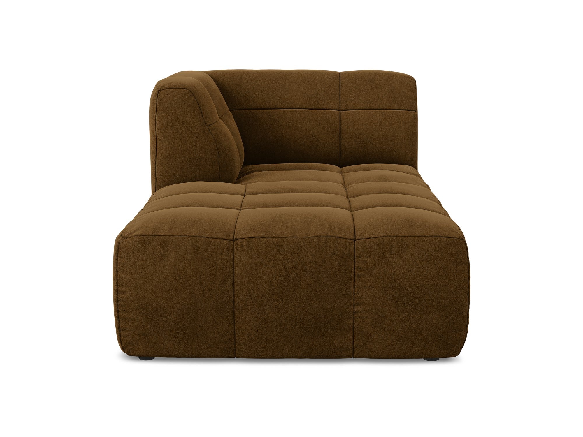 Left-facing velvet chaise lounge ALOHA mustard