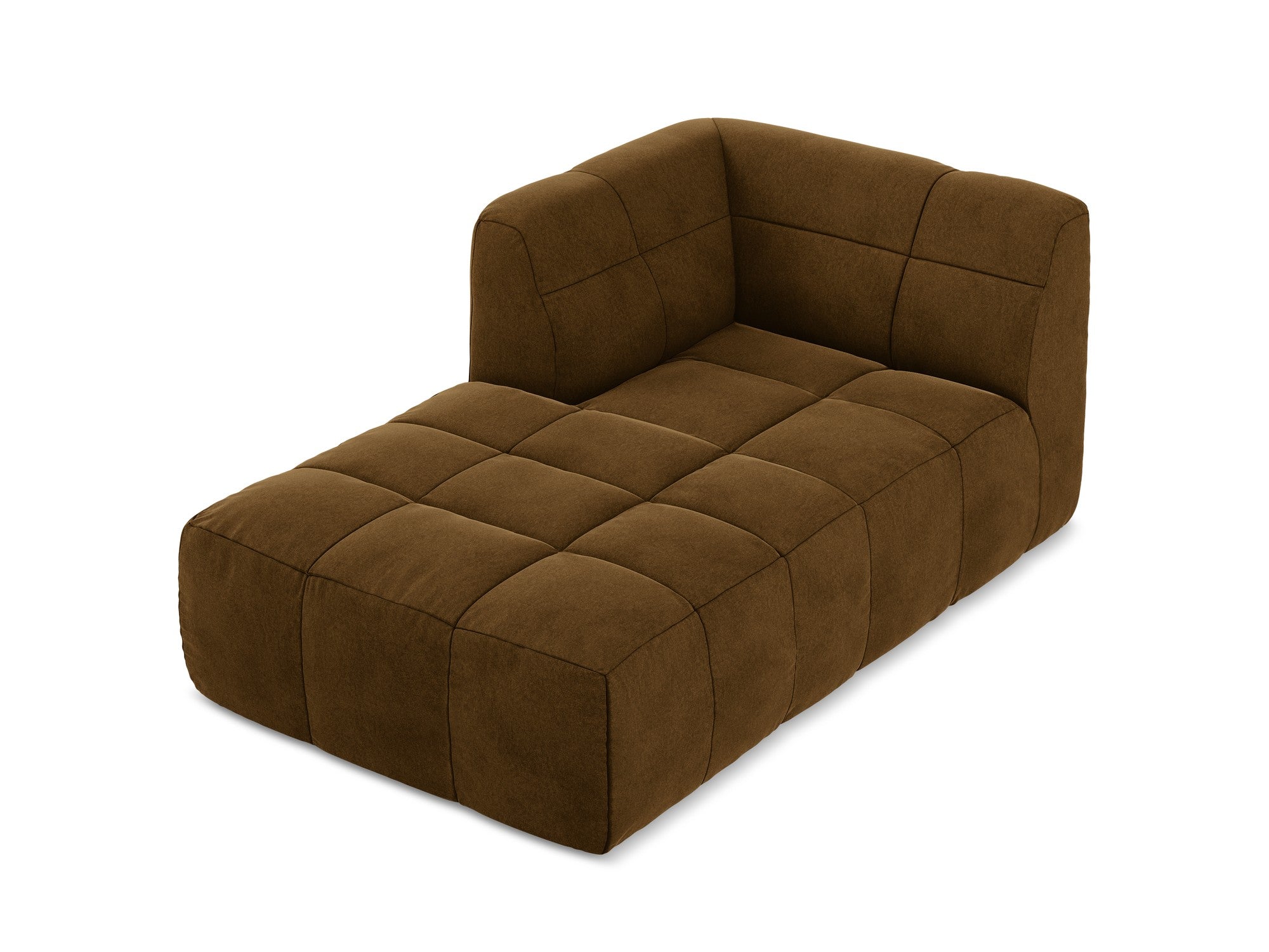 Left-facing velvet chaise lounge ALOHA mustard