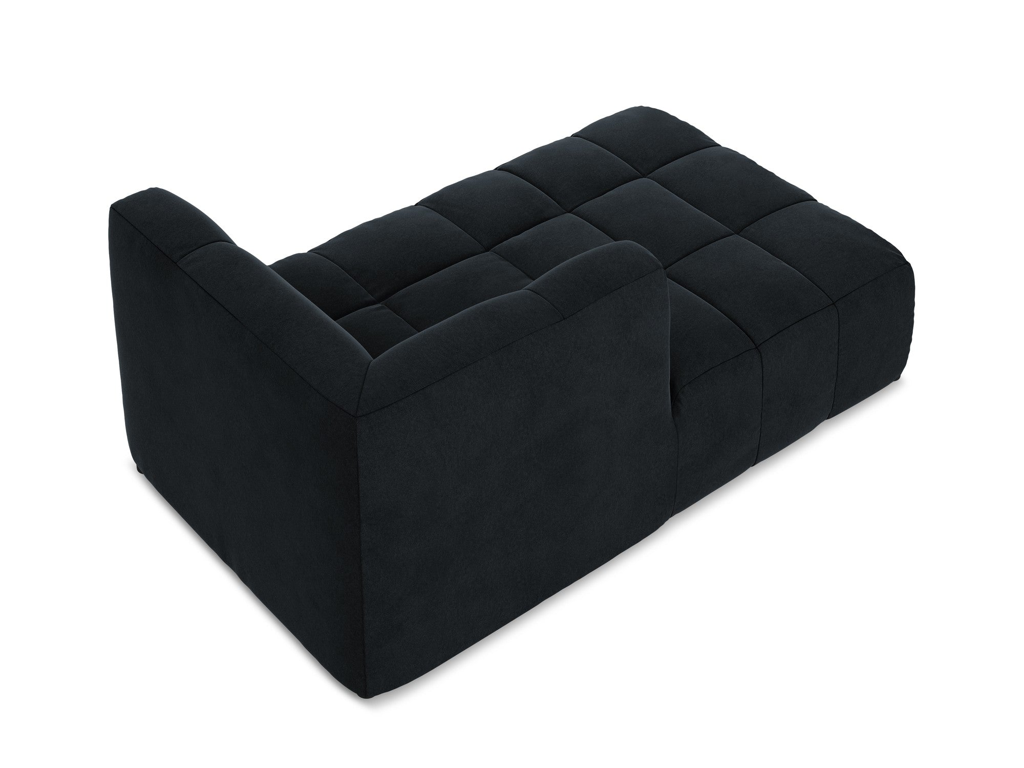 Left-facing velvet chaise lounge ALOHA royal blue