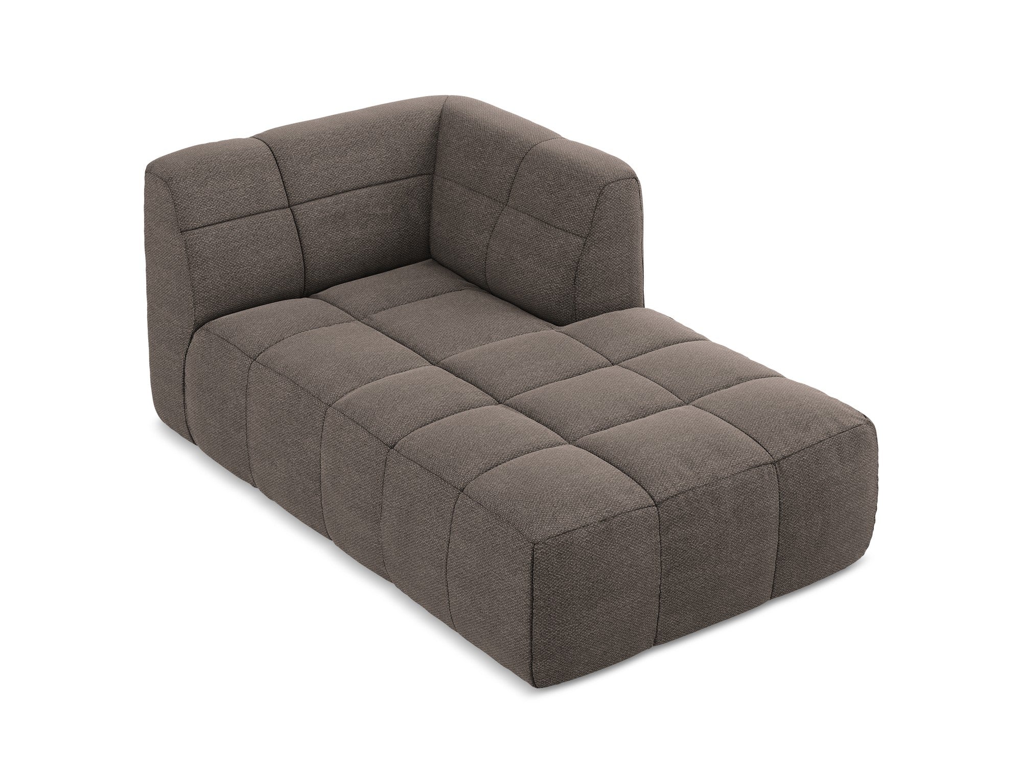 Right-facing ALOHA chocolate boucle chaise longue