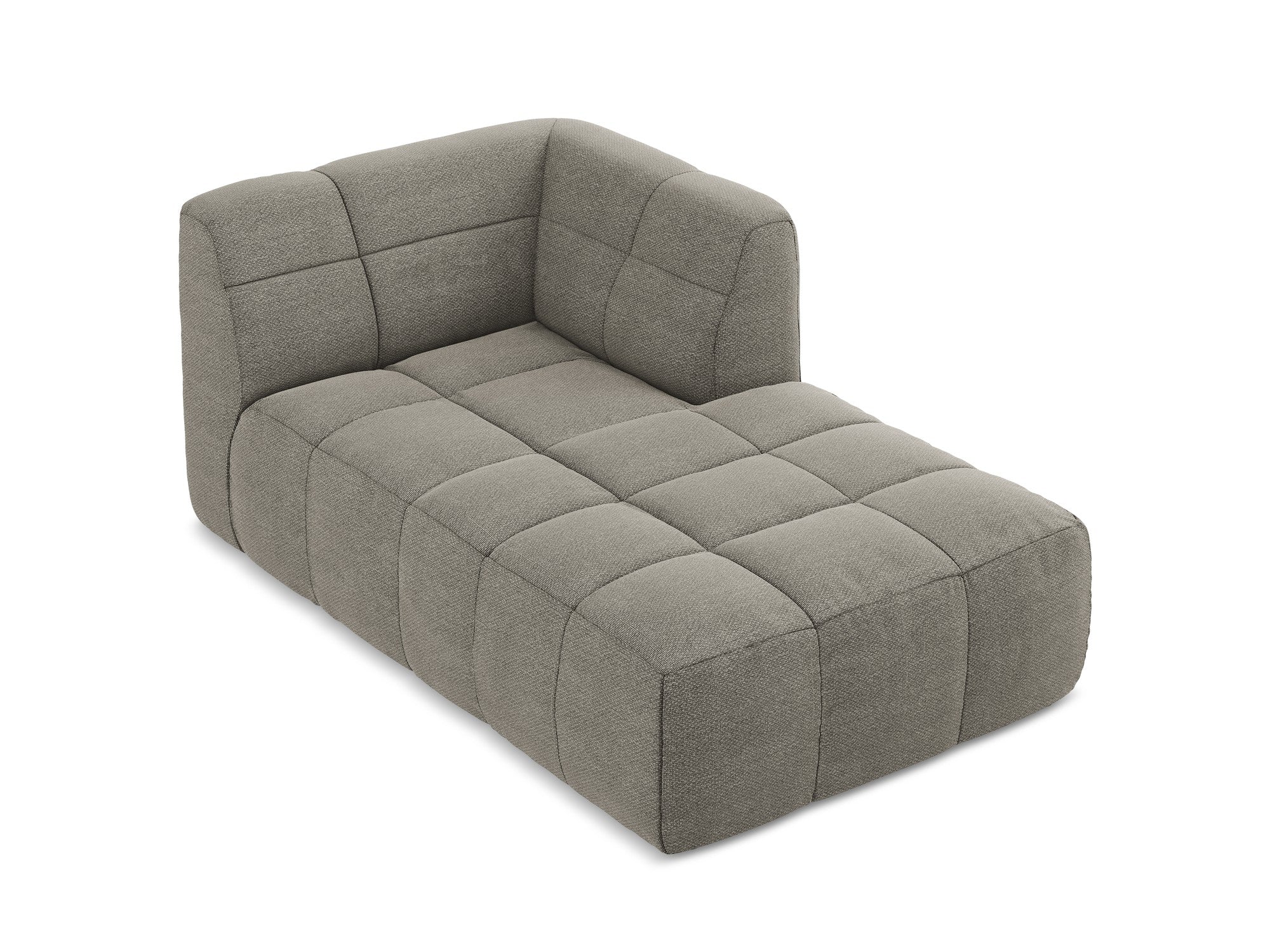 Right-facing chaise lounge ALOHA gray boucle