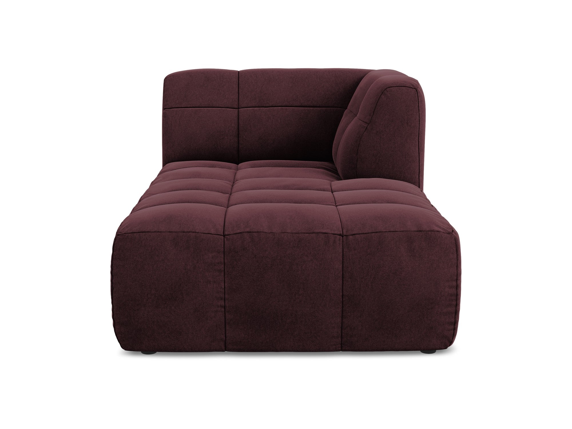 Right-facing velvet chaise lounge ALOHA in burgundy