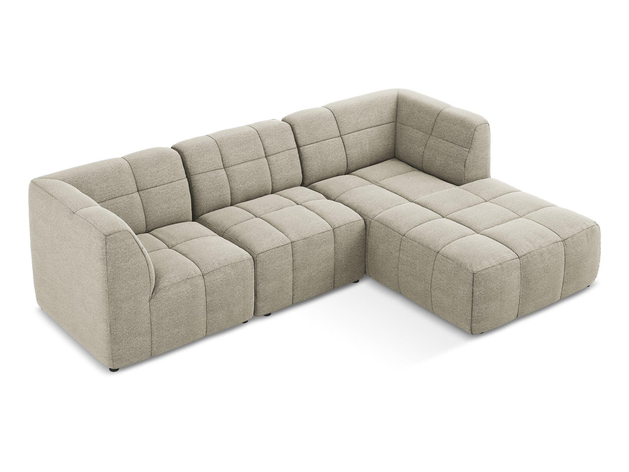 Right-facing modular sofa 3-seater ALOHA taupe boucle