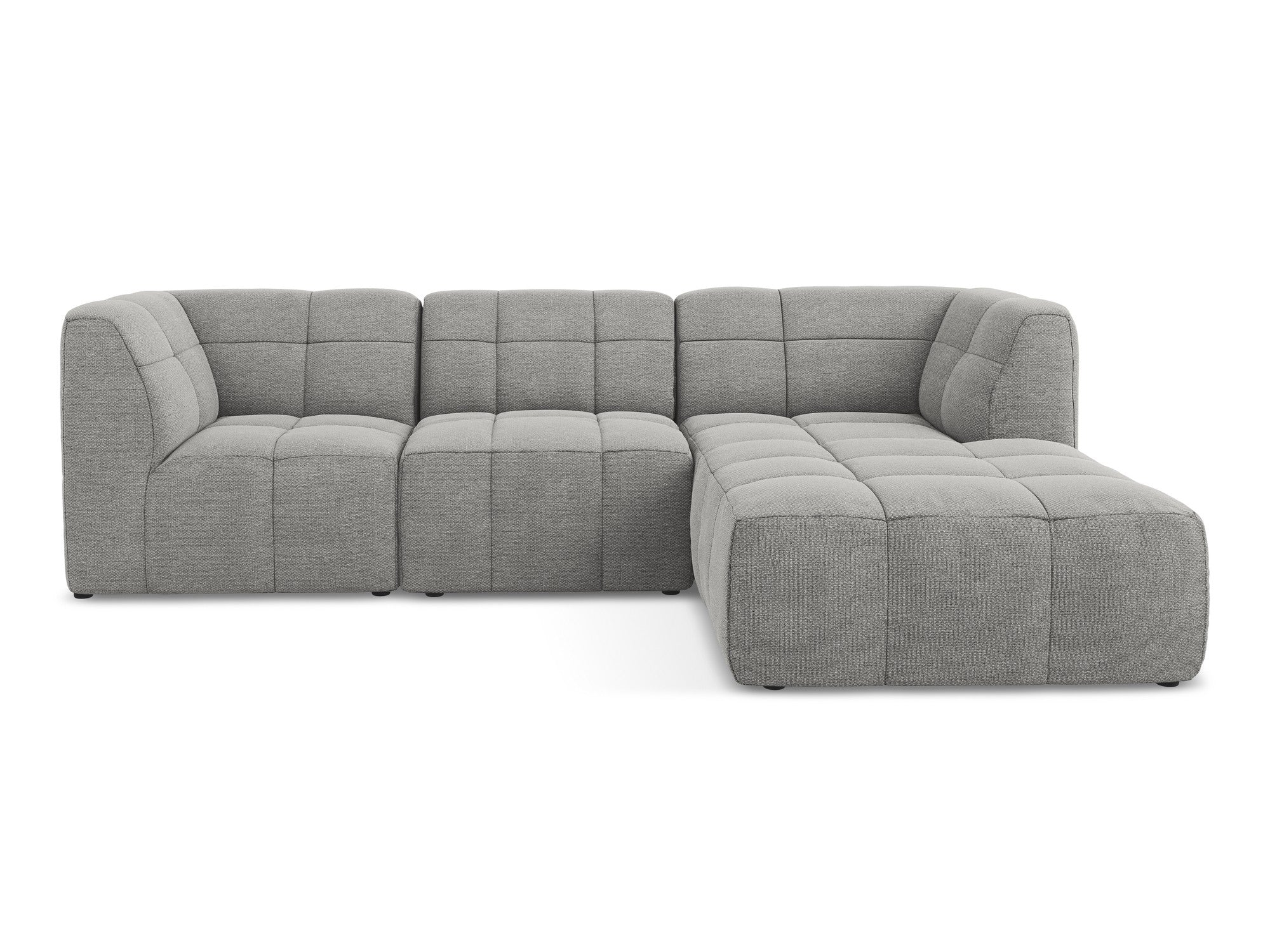 Right-facing modular sofa 3-seater ALOHA light gray boucle