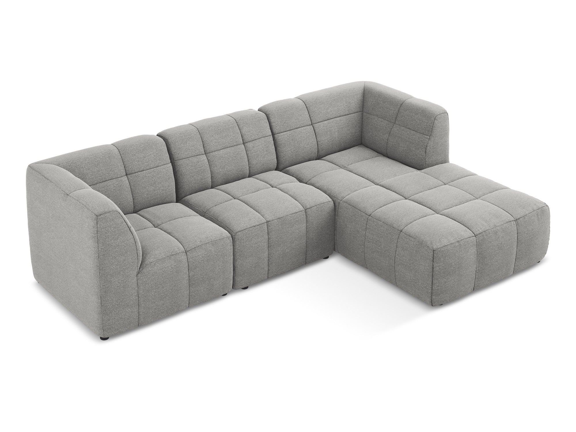 Right-facing modular sofa 3-seater ALOHA light gray boucle
