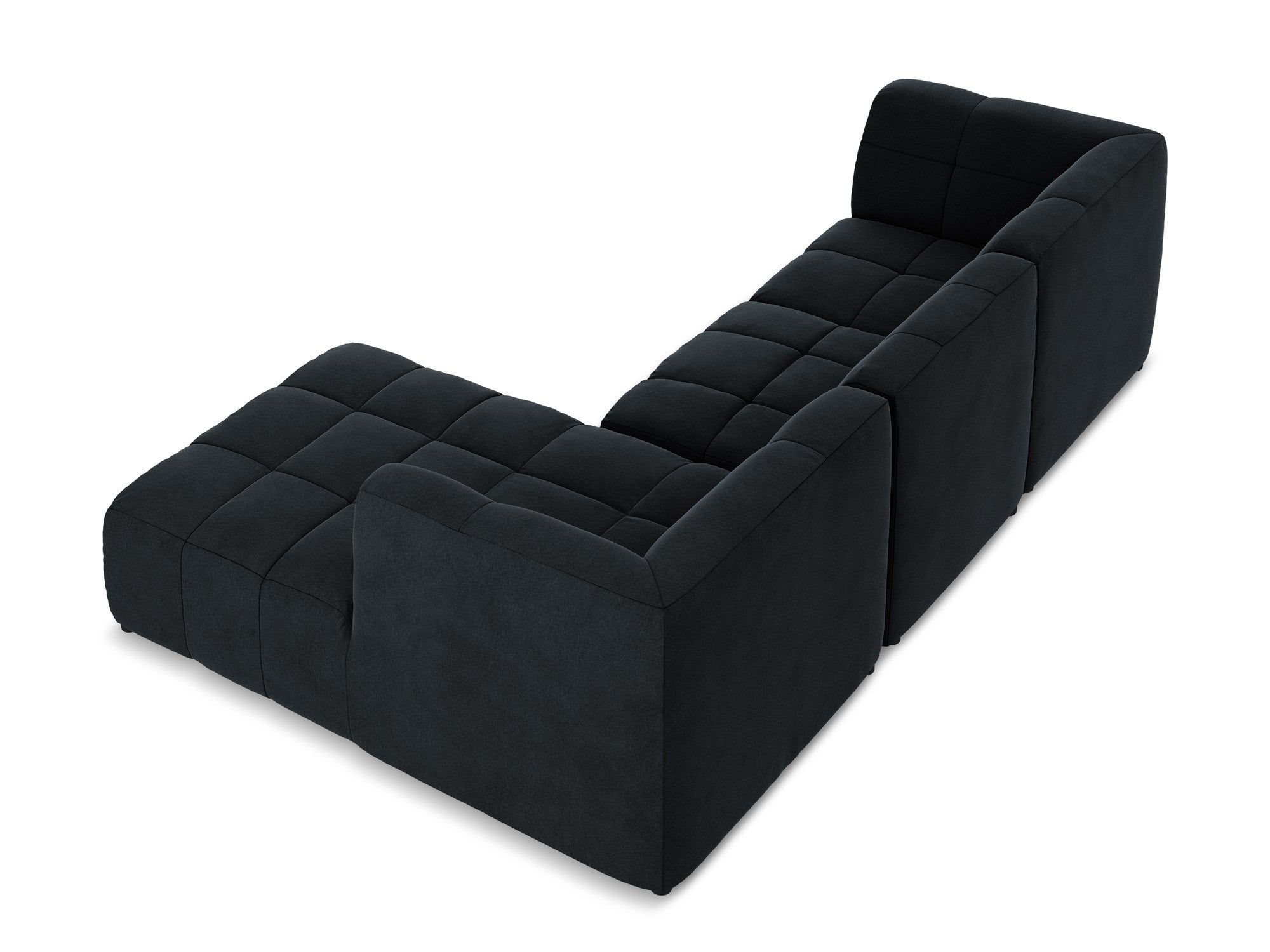 Right-facing velvet modular sofa for 3 people ALOHA in royal blue