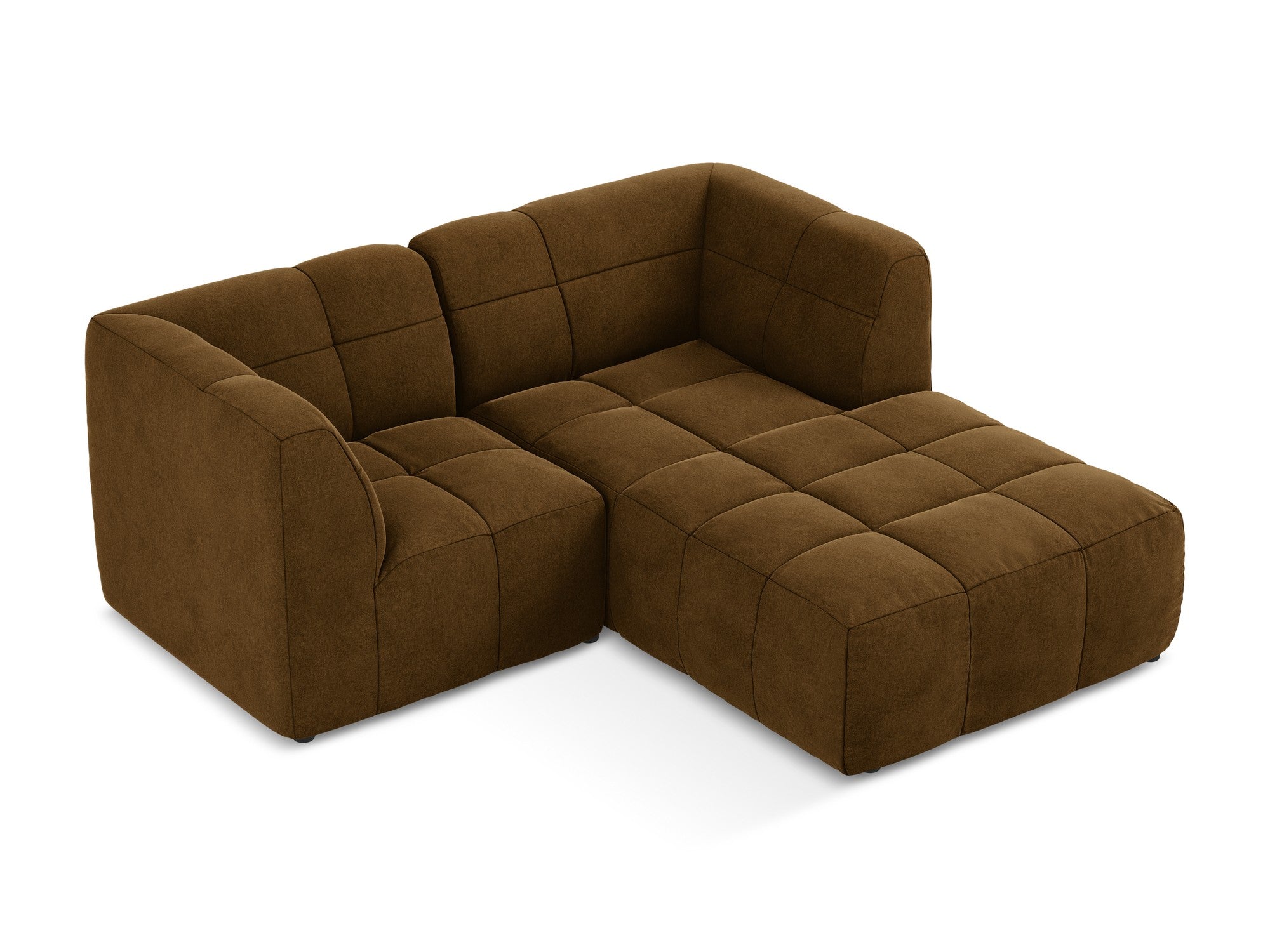Right-facing velvet modular sofa for 2 people ALOHA mustard