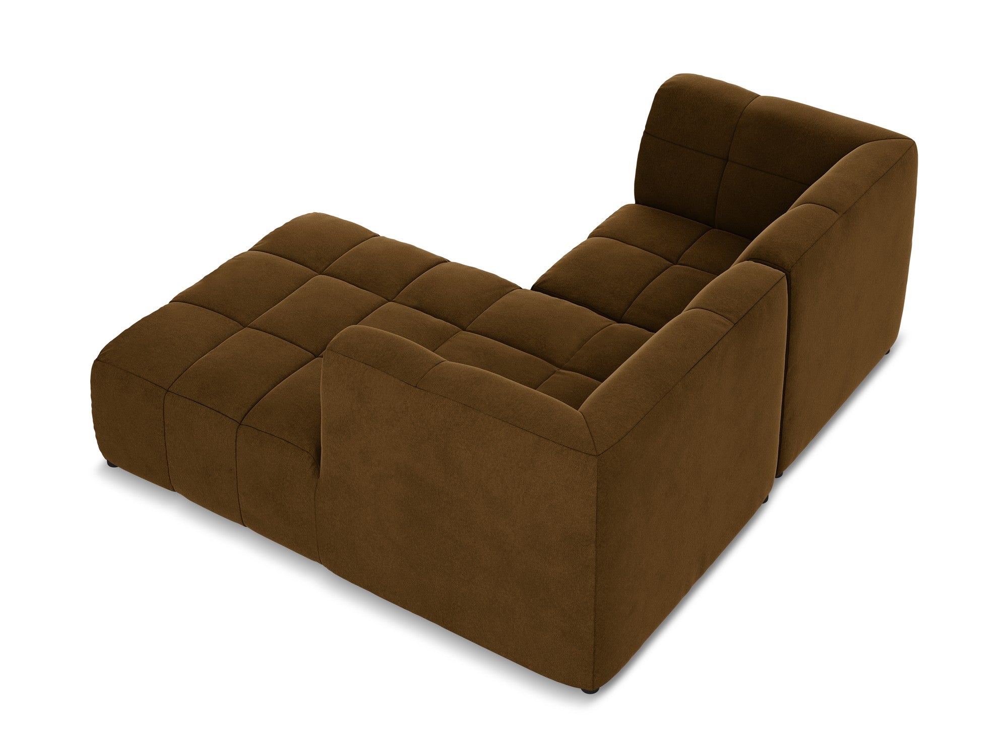 Right-facing velvet modular sofa for 2 people ALOHA mustard