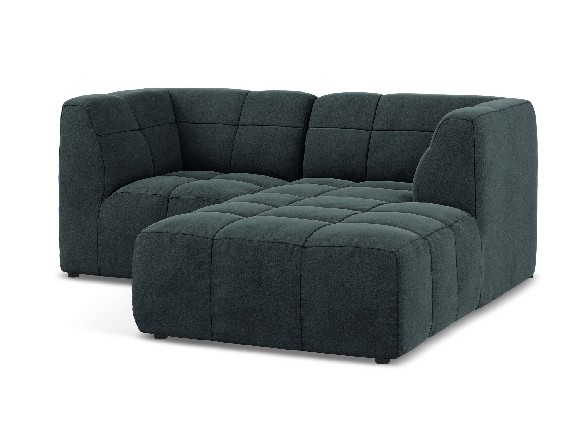 Right-facing velvet modular sofa for 2 people ALOHA in sea green