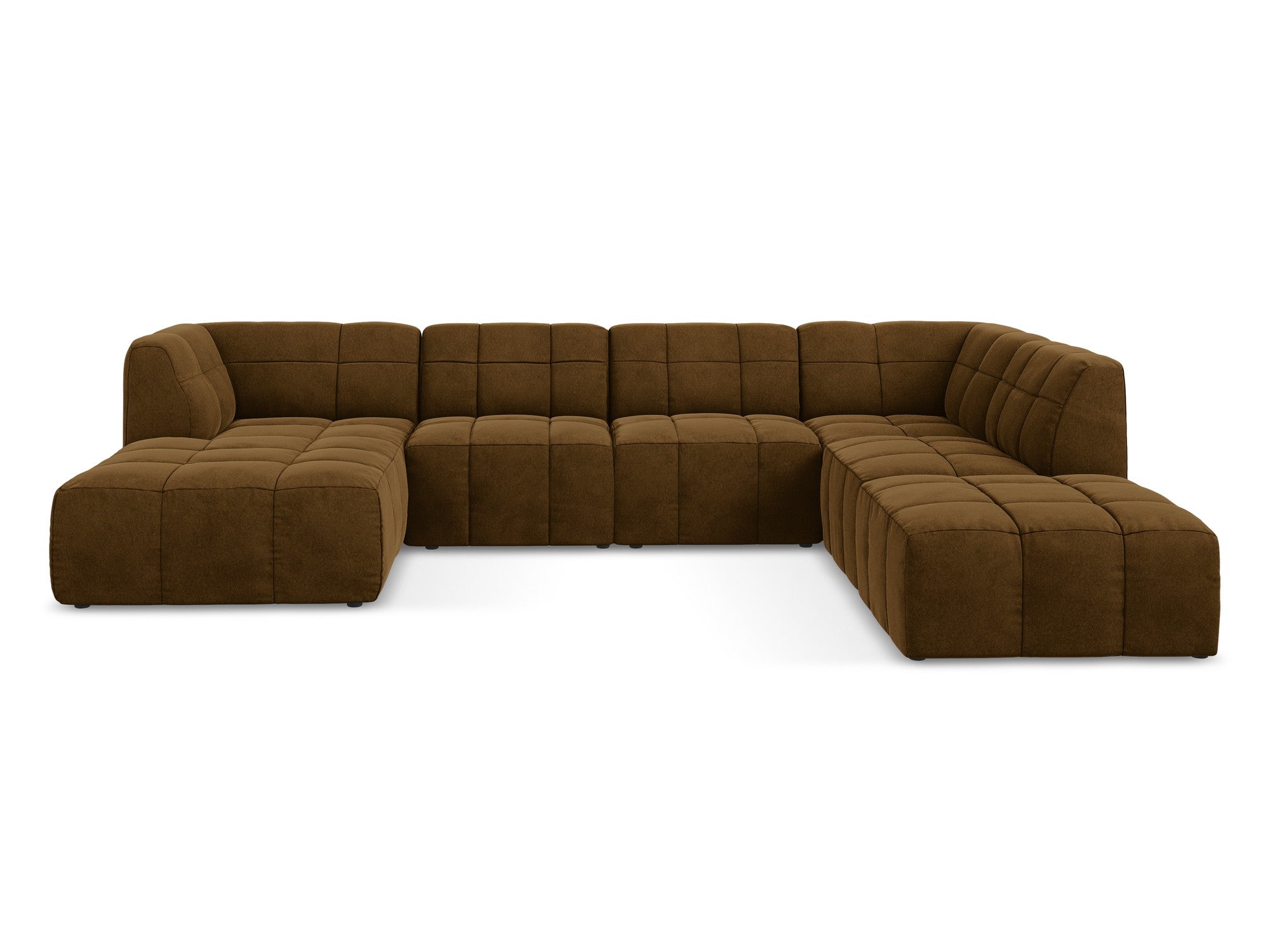 Modular Panoramic Velvet Corner Sofa ALOHA Mustard