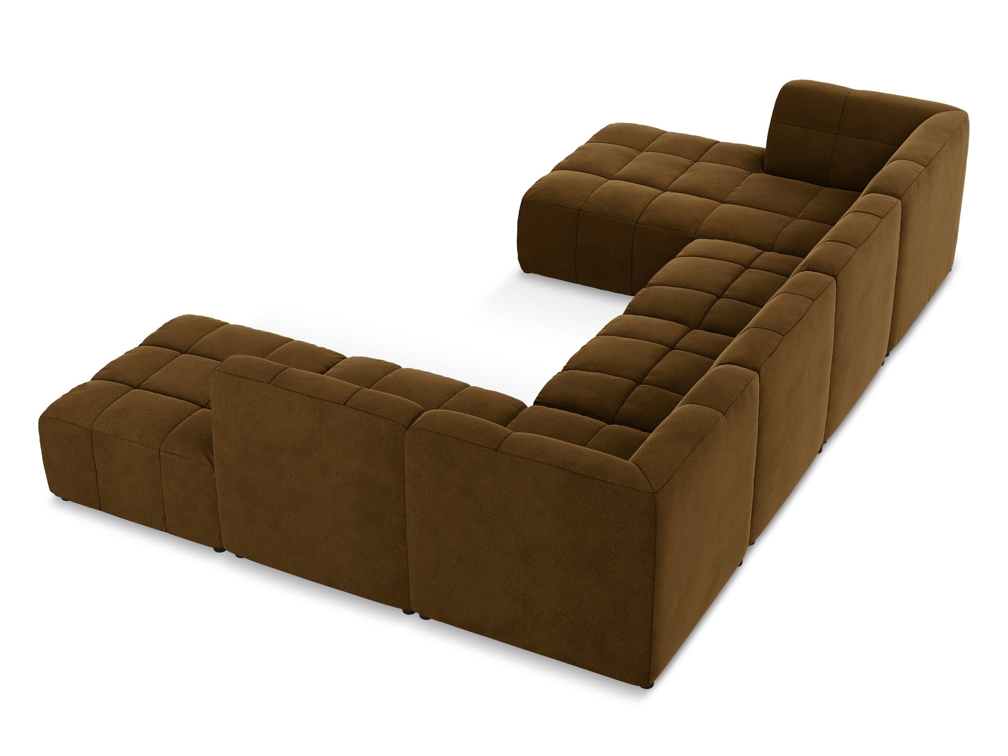 Modular Panoramic Velvet Corner Sofa ALOHA Mustard
