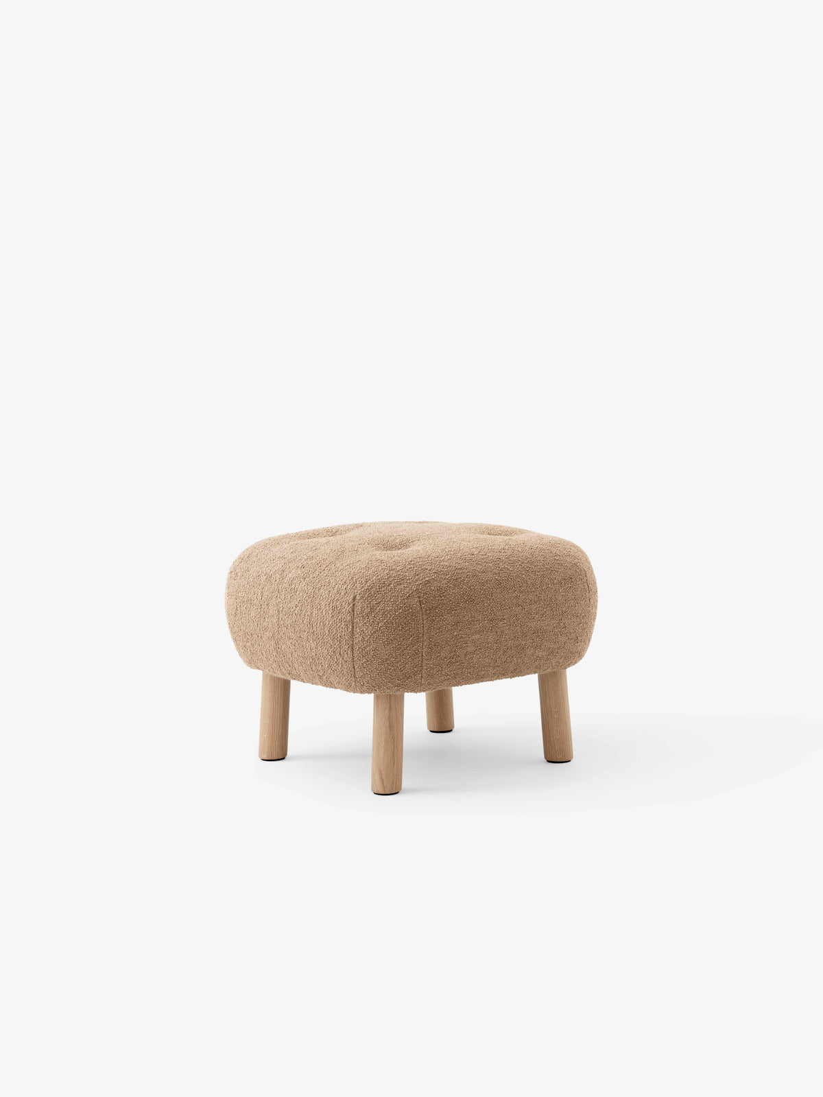 Upholstered footrest ATD1 with an oak base