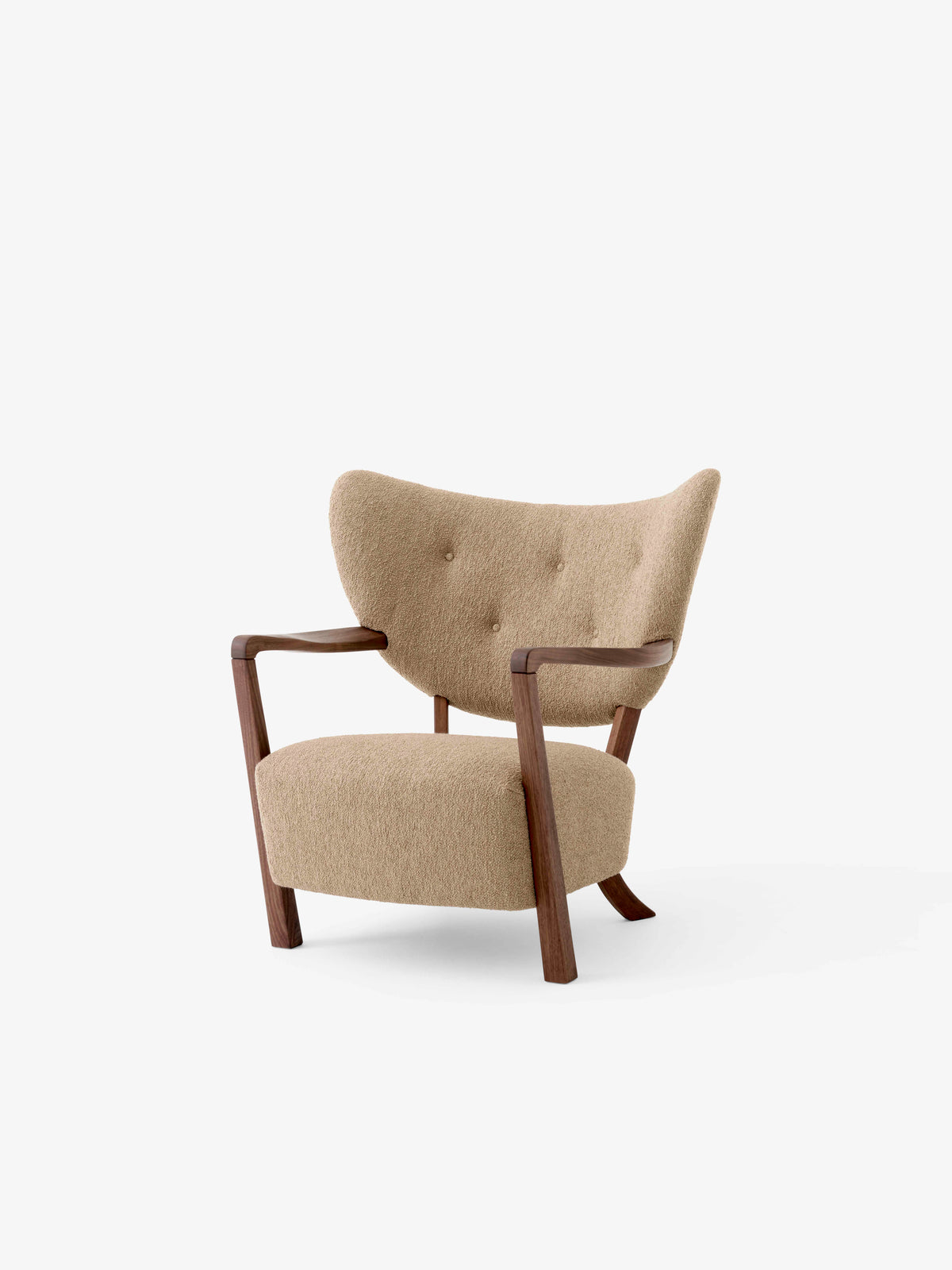 Upholstered WULFF ATD2 Armchair with Walnut Base