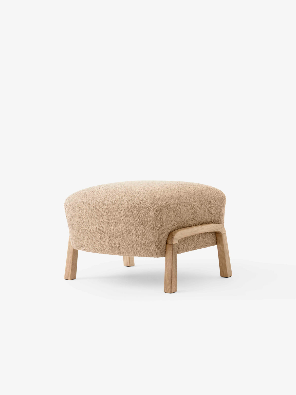 Upholstered WULFF ATD3 Footstool with Oak Base