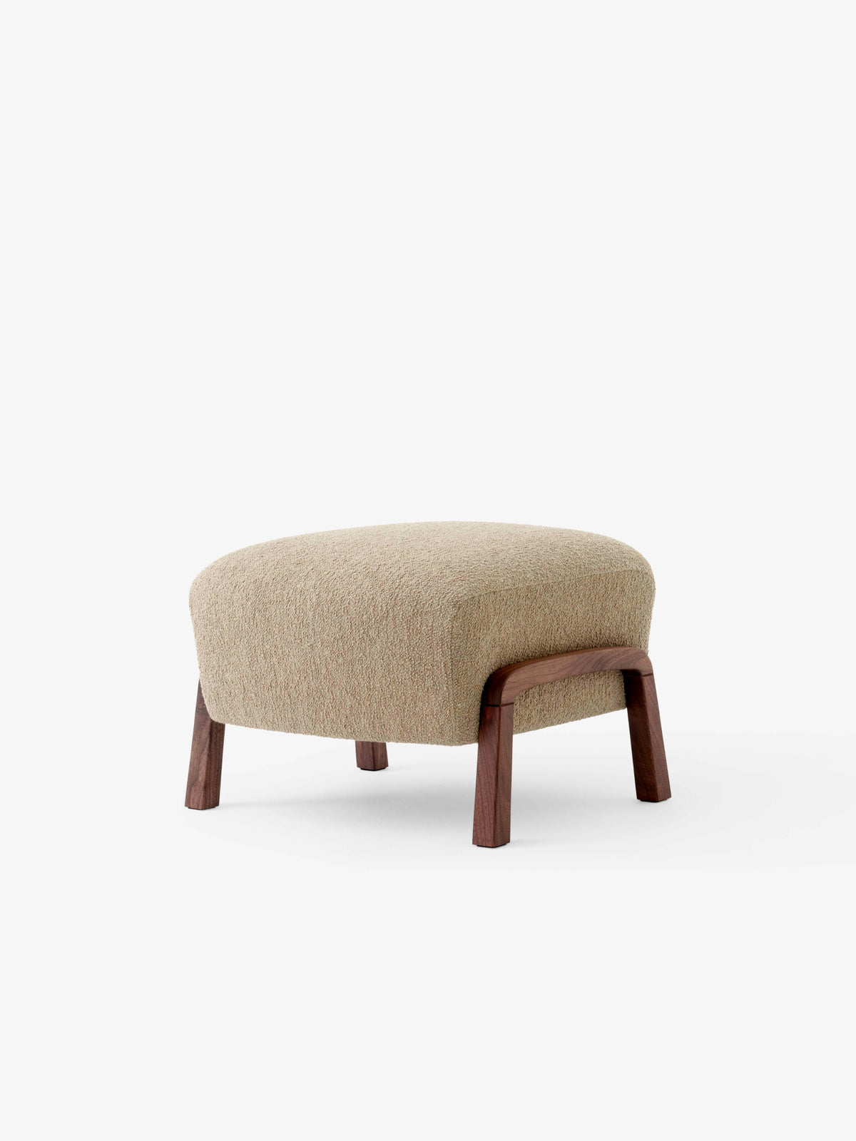 Upholstered WULFF ATD3 Footstool with Walnut Base