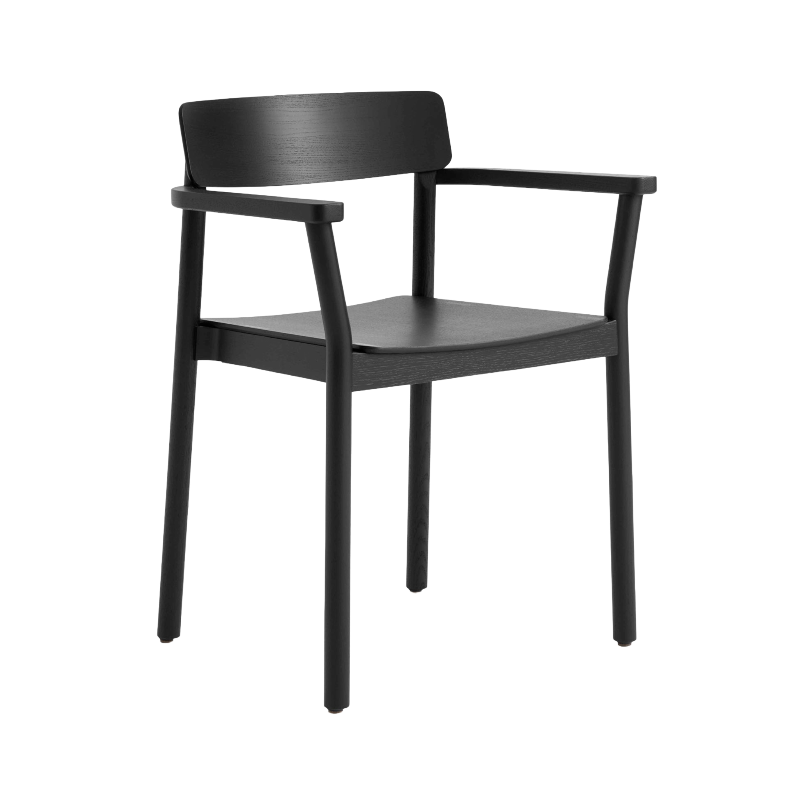 BETTY TK10 Armchair with Armrests, Black Lacquered Ash