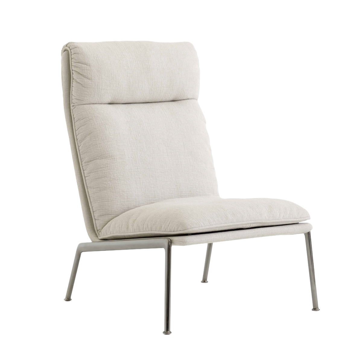 MUNO LN16 Armchair upholstered with a dark aluminum base