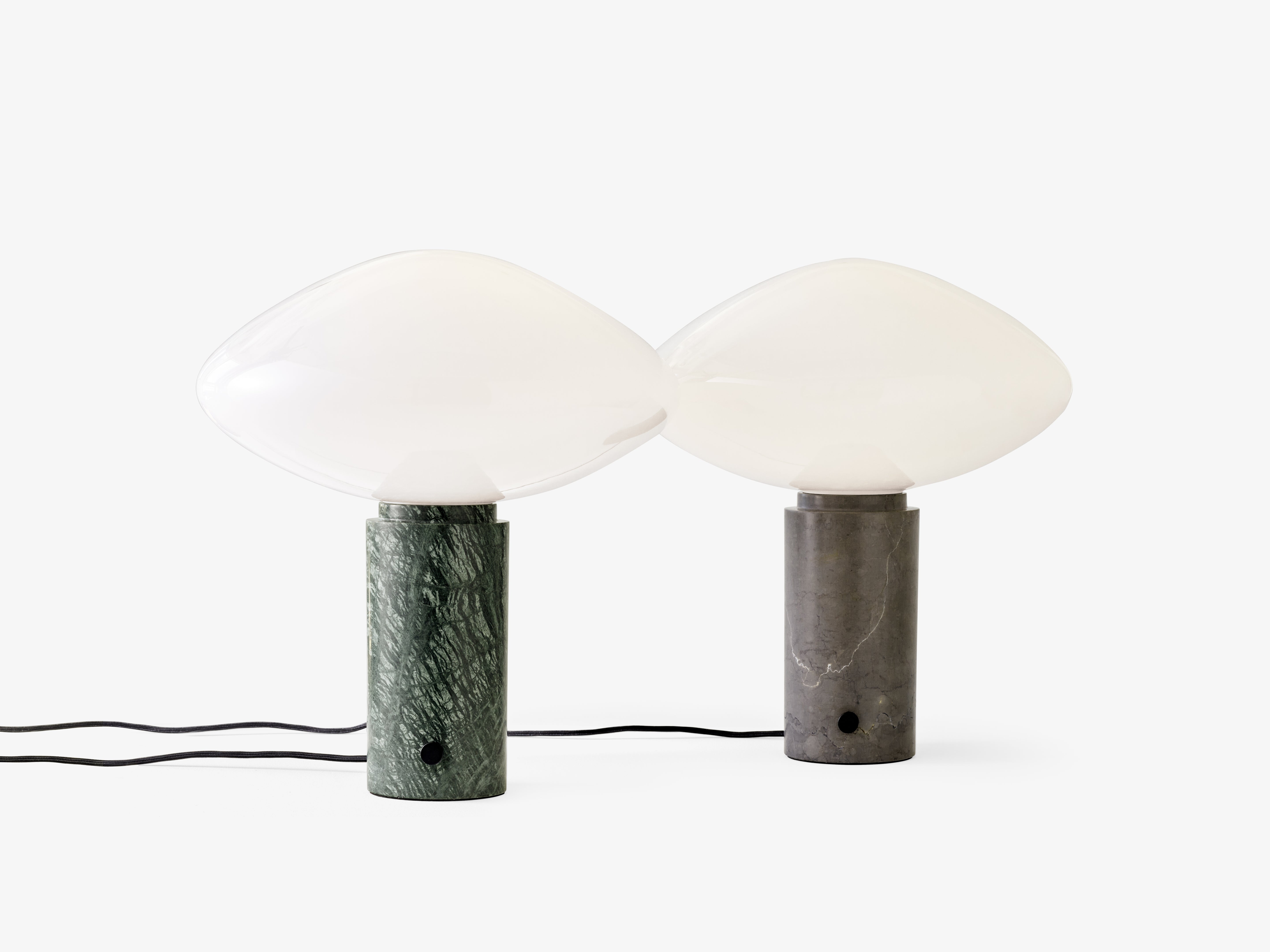Table lamp MIST AP17 glass shade with a green marble base