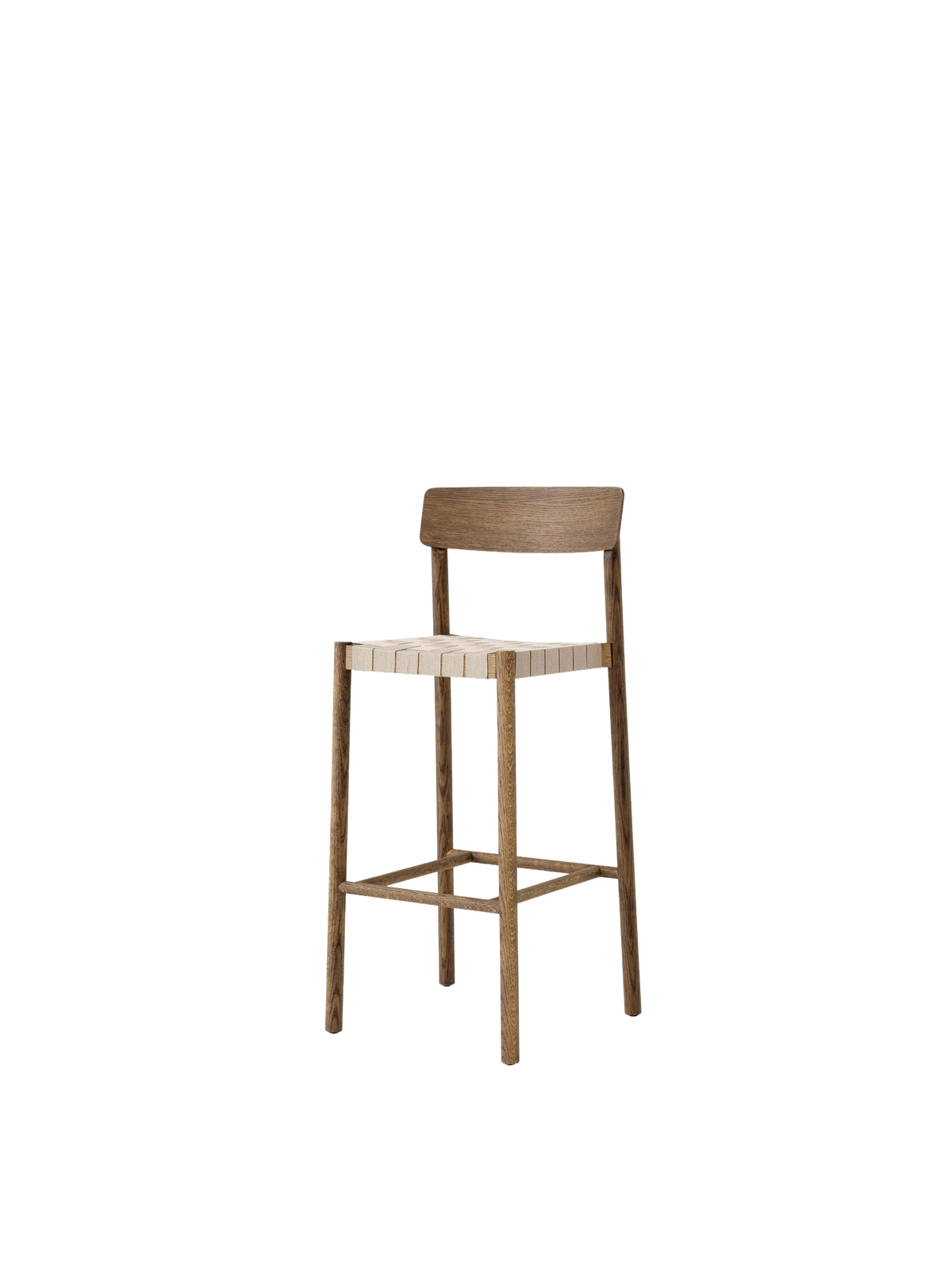BETTY Stool with beige woven seat and smoked oiled oak