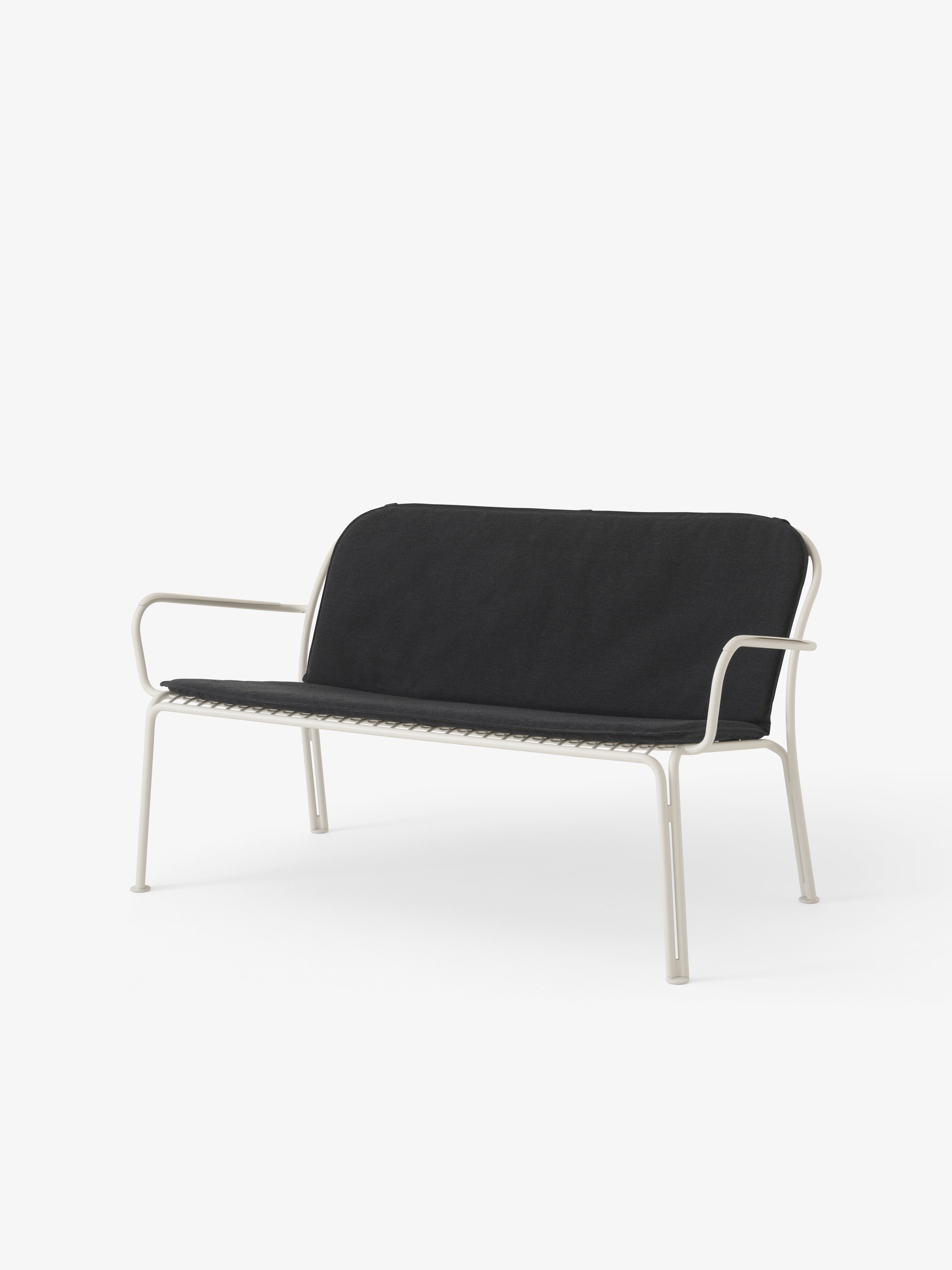 Outdoor bench with armrests THORVALD SC110 ivory