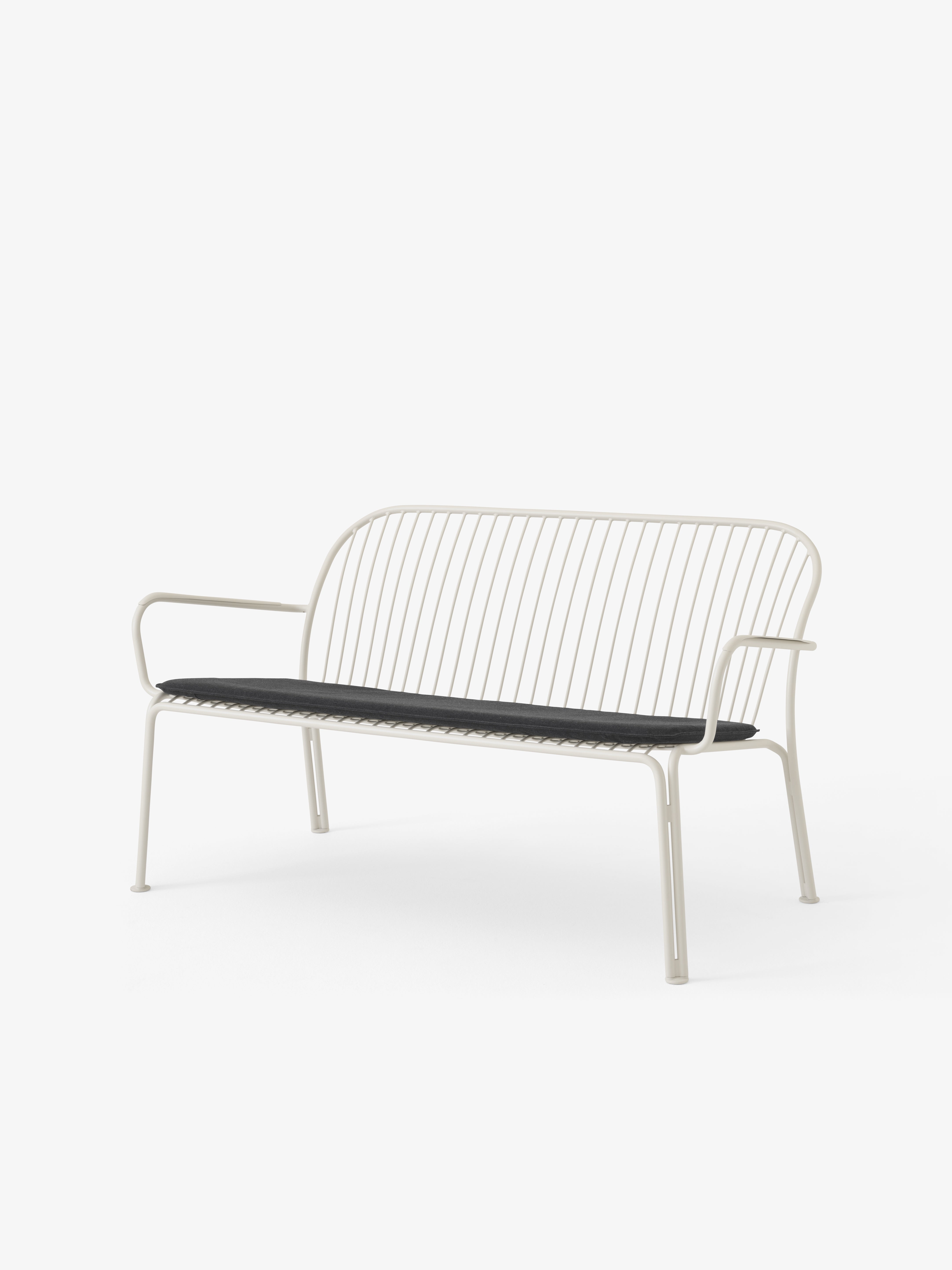Outdoor bench with armrests THORVALD SC110 ivory