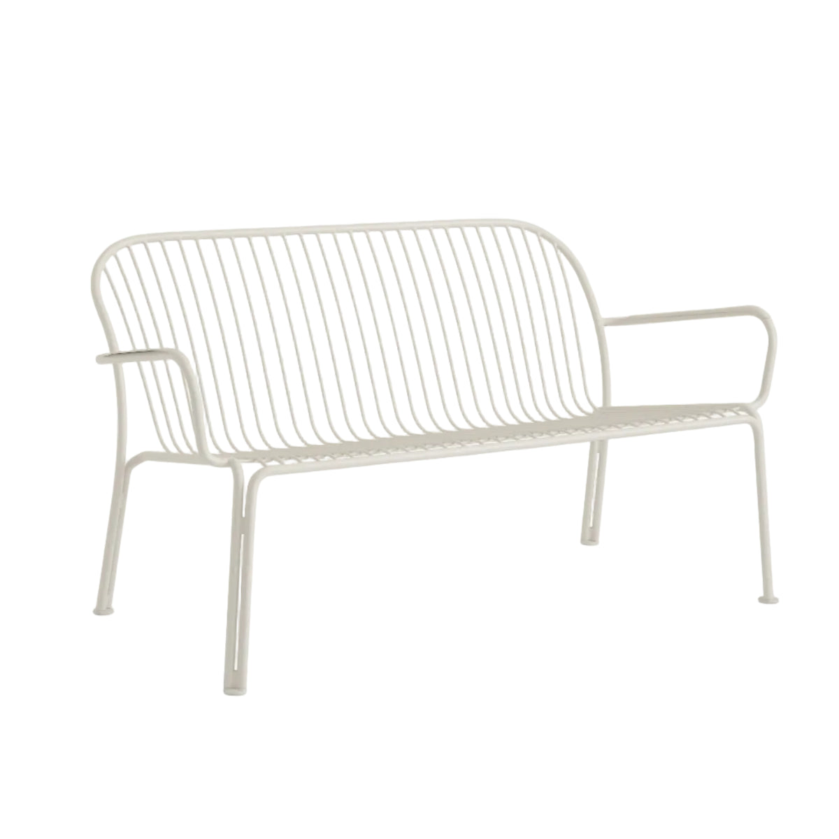 Outdoor bench with armrests THORVALD SC110 ivory