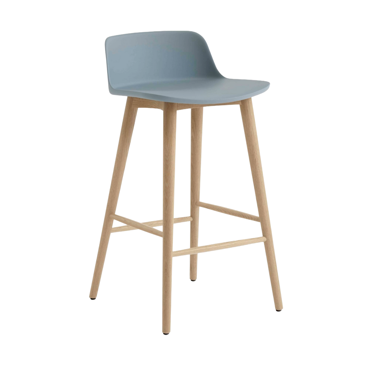 RELY Blue Bar Stool with Oak Base