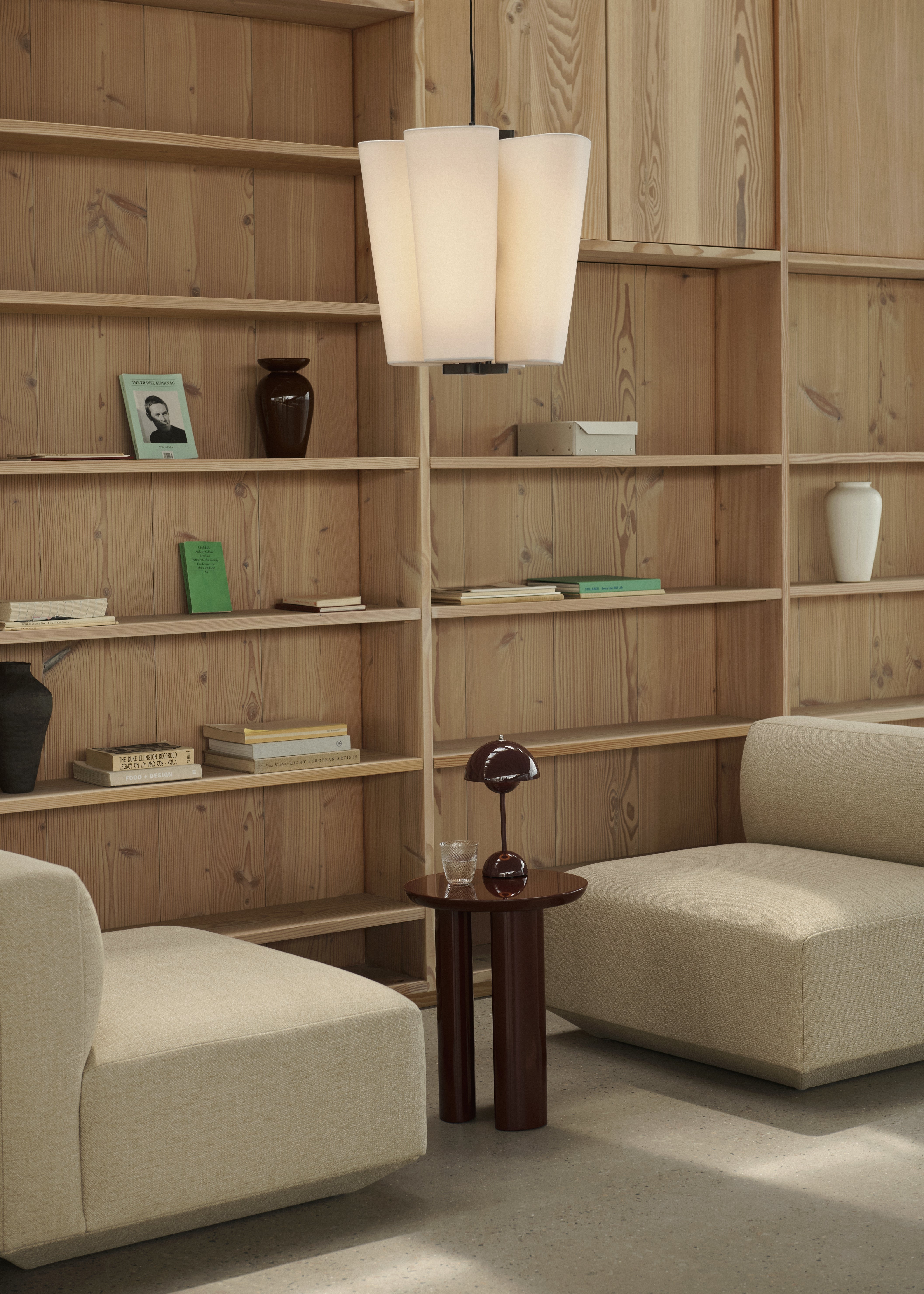 BELLA pendant lamp in beige with a brown finish