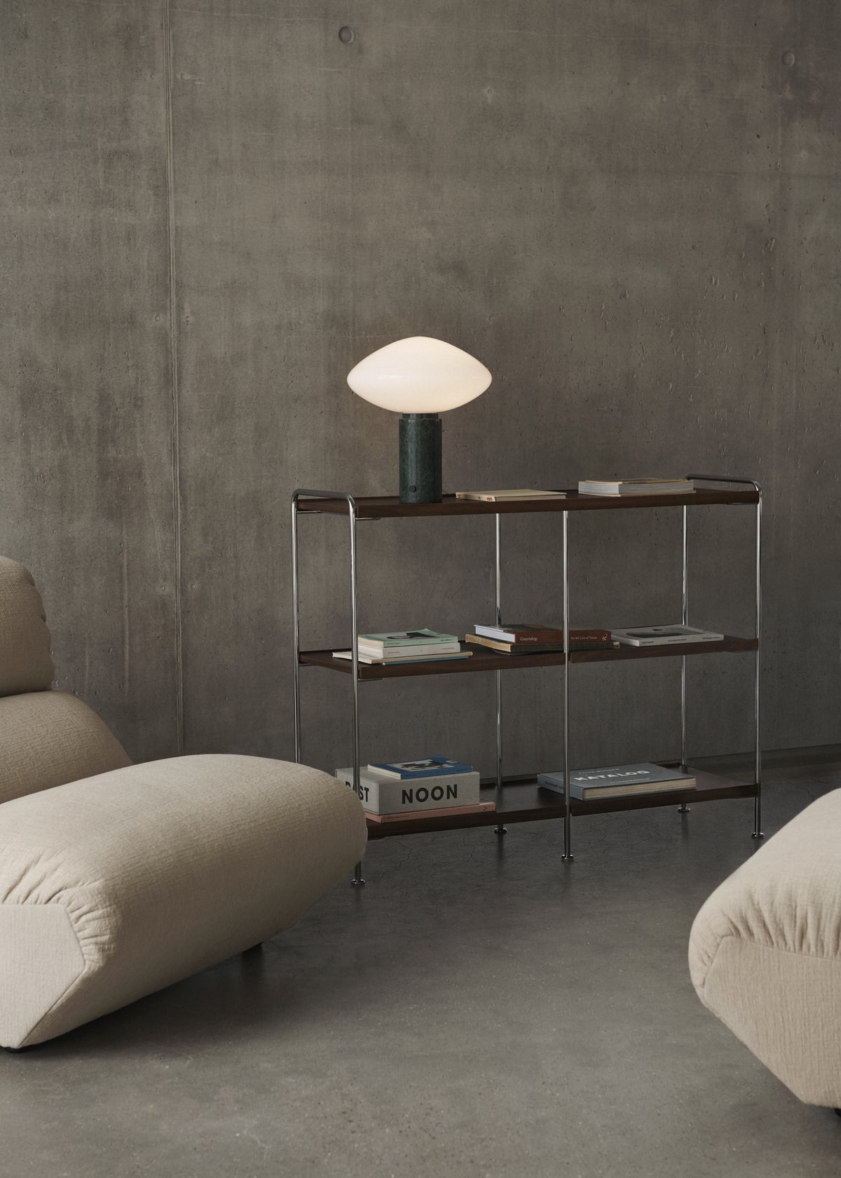 Table lamp MIST AP17 glass shade with a green marble base