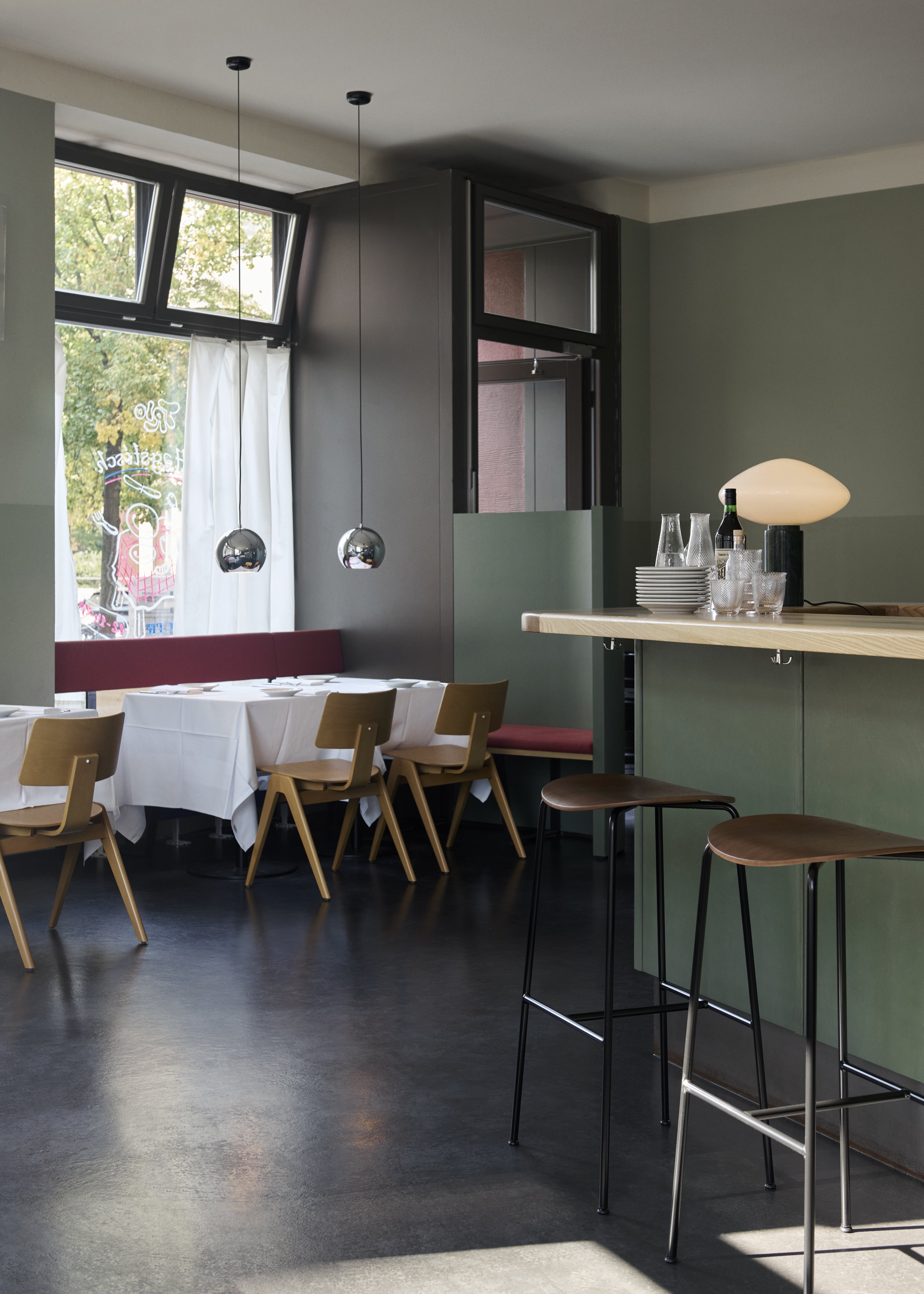TOPAN VP6 pendant lamp with a red shade