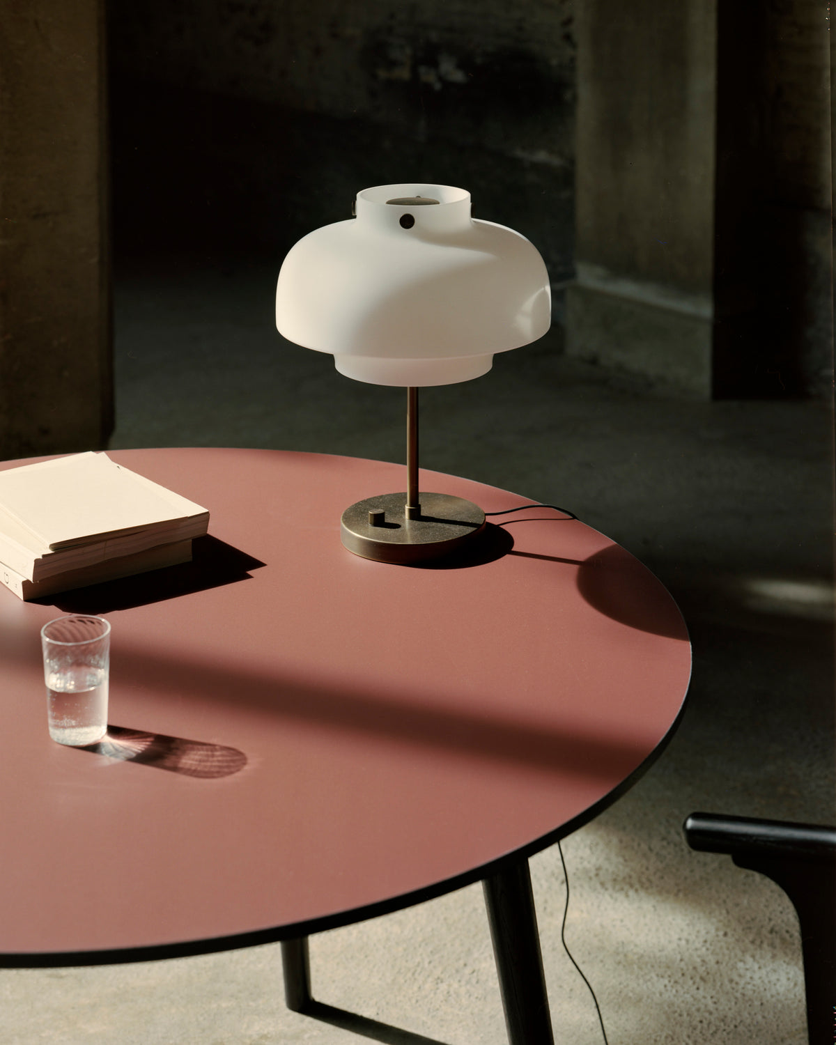 COPENHAGEN SC13 Table Lamp with Opal Shade and Brushed Brass Base