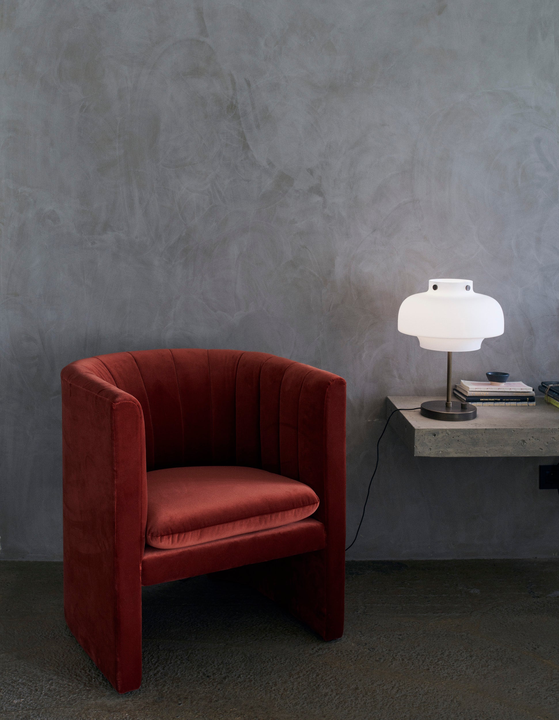 COPENHAGEN SC13 Table Lamp with Opal Shade and Brushed Brass Base