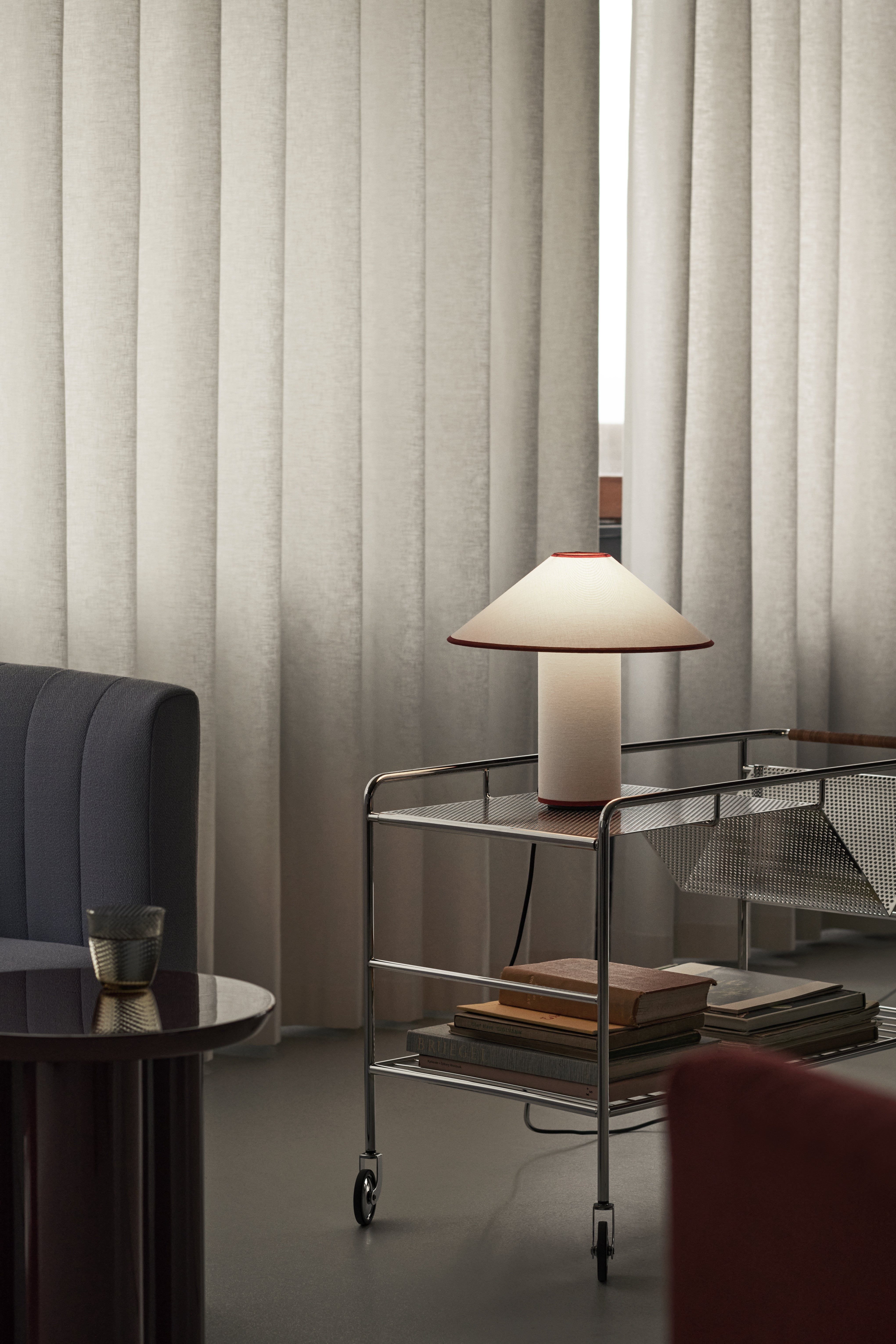COLETTE ATD6 Table Lamp in White with Red Finish