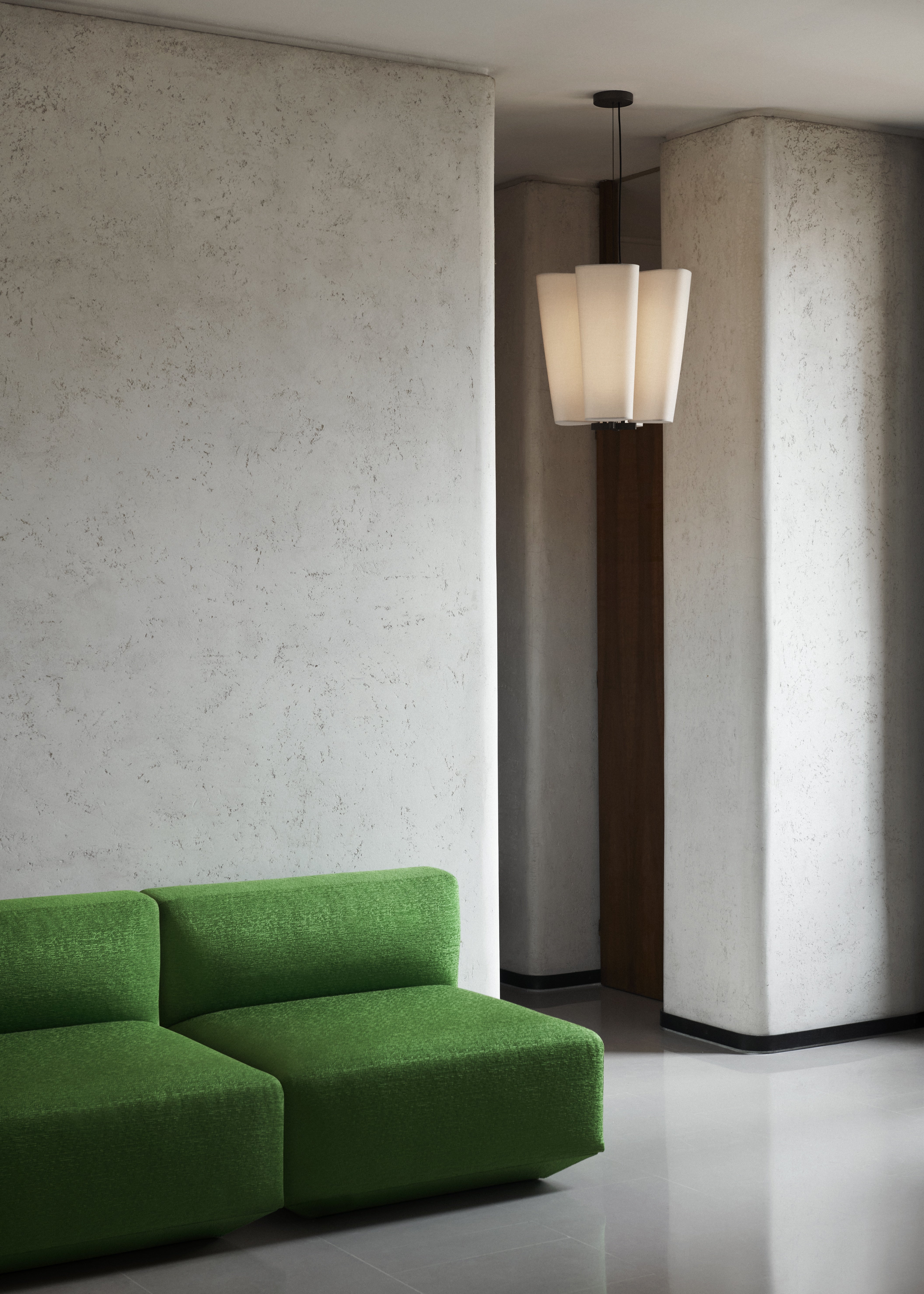 BELLA pendant lamp in beige with a brown finish