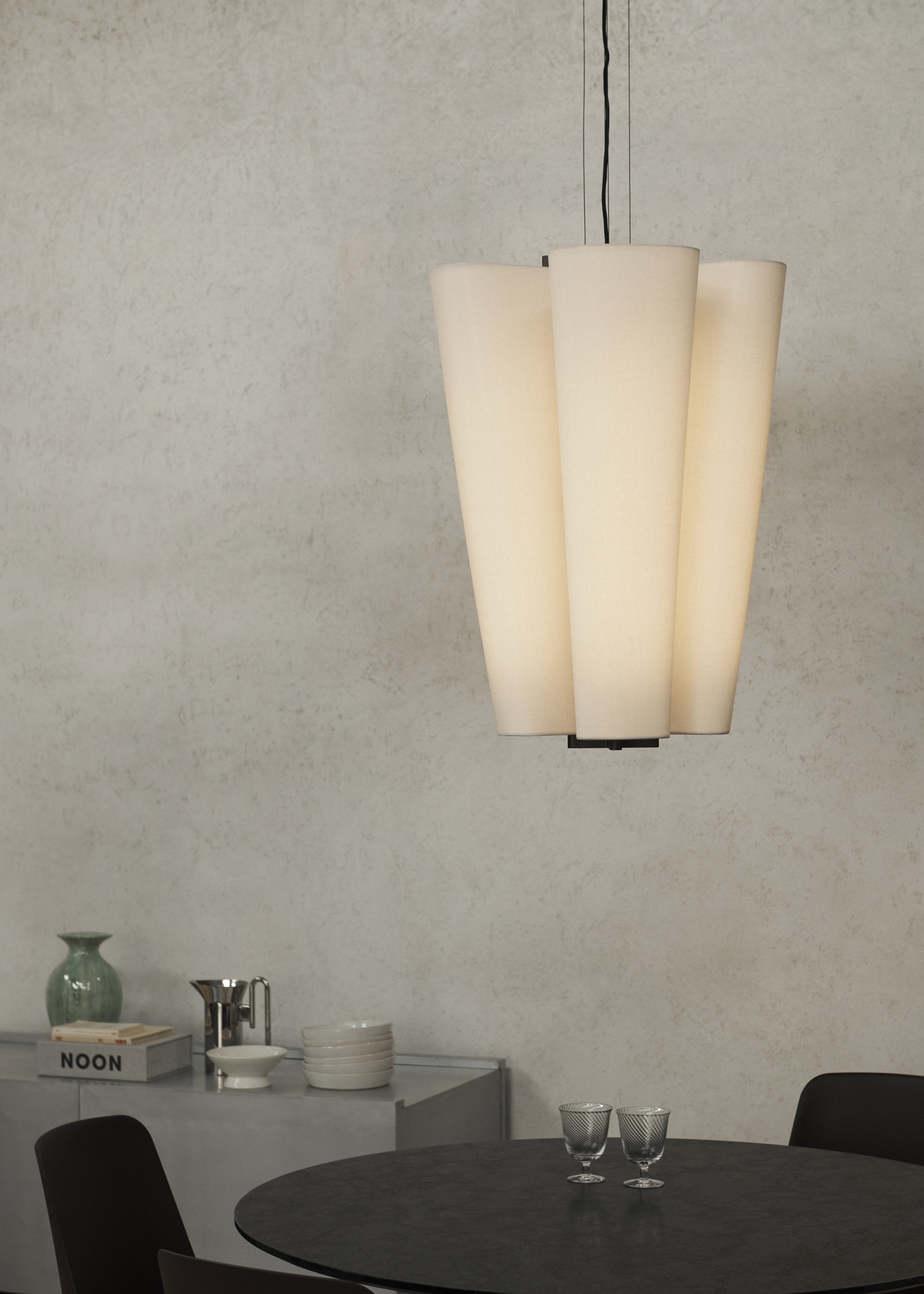BELLA pendant lamp in beige with a brown finish