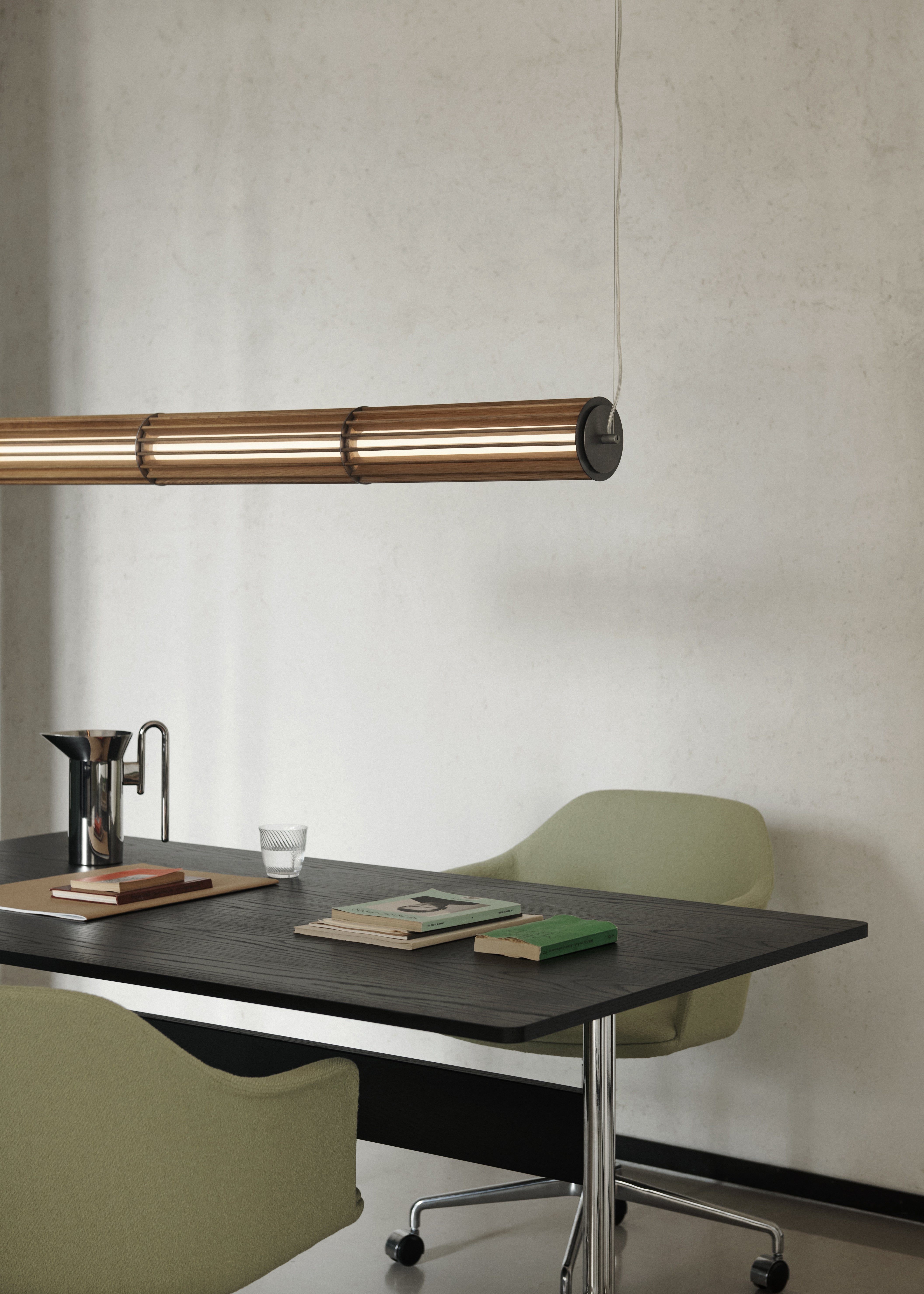 NUMBRA TY1 pendant lamp in aluminum with oak wood