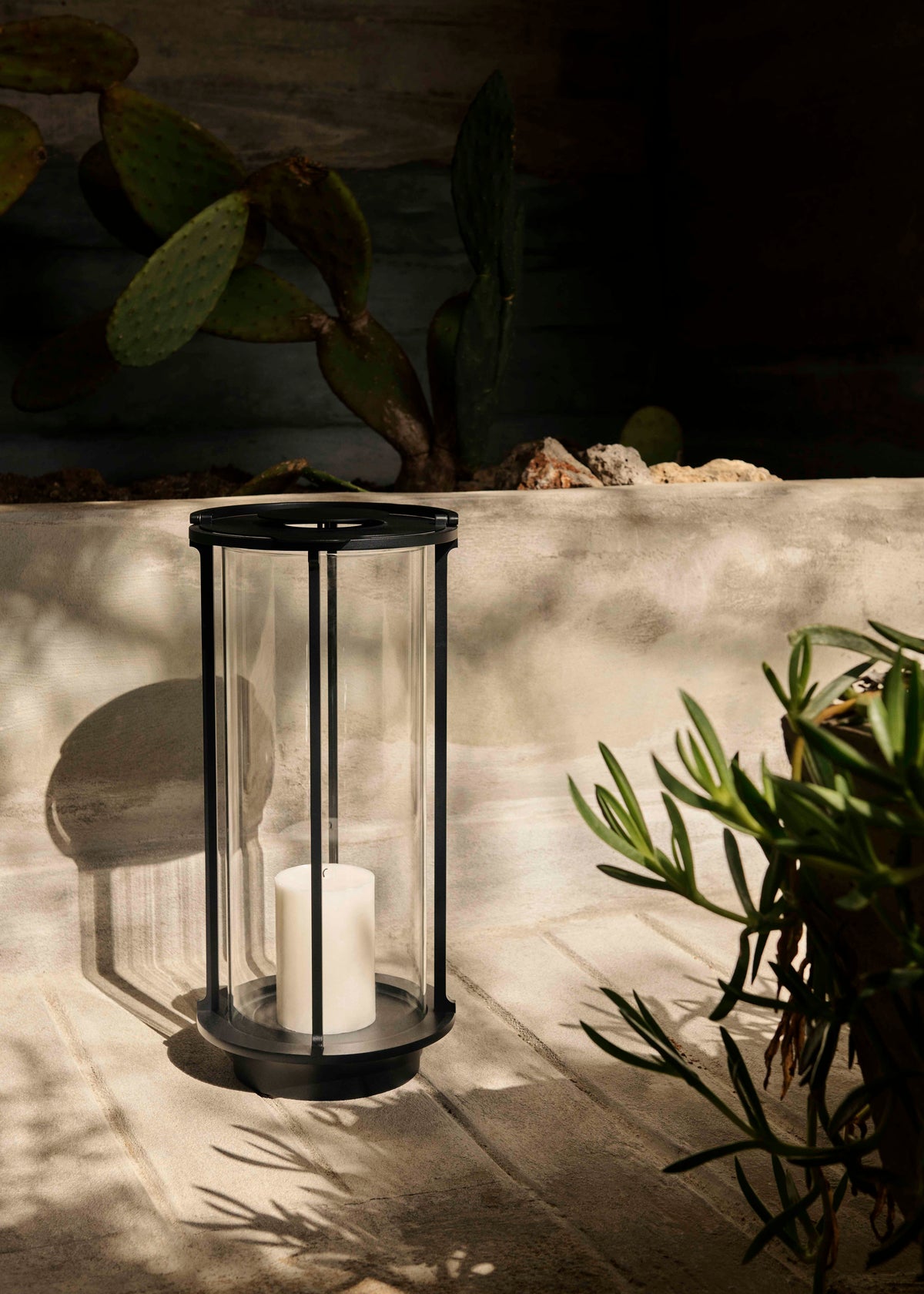 Outdoor lantern for candle HURRICANE SC83 glass and black aluminum