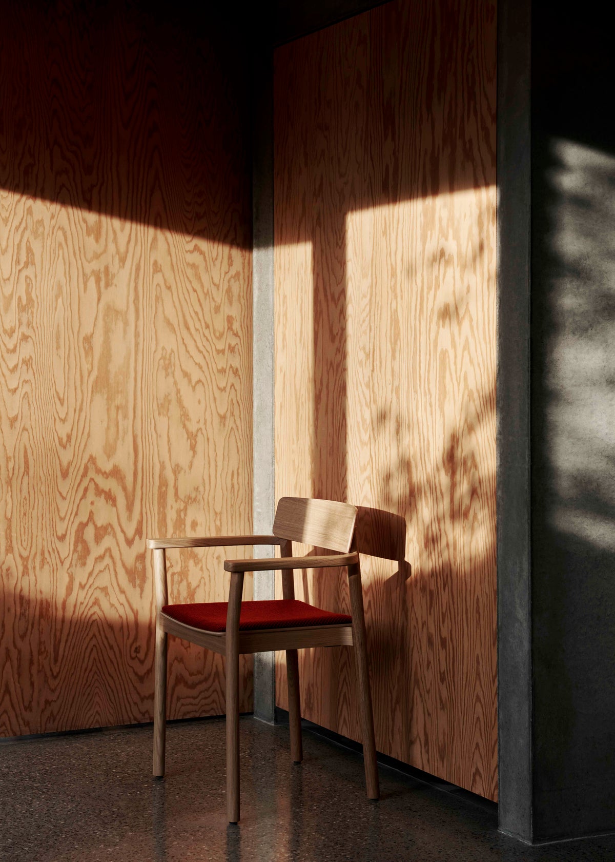 BETTY TK3 chair in smoked oiled oak with an upholstered seat
