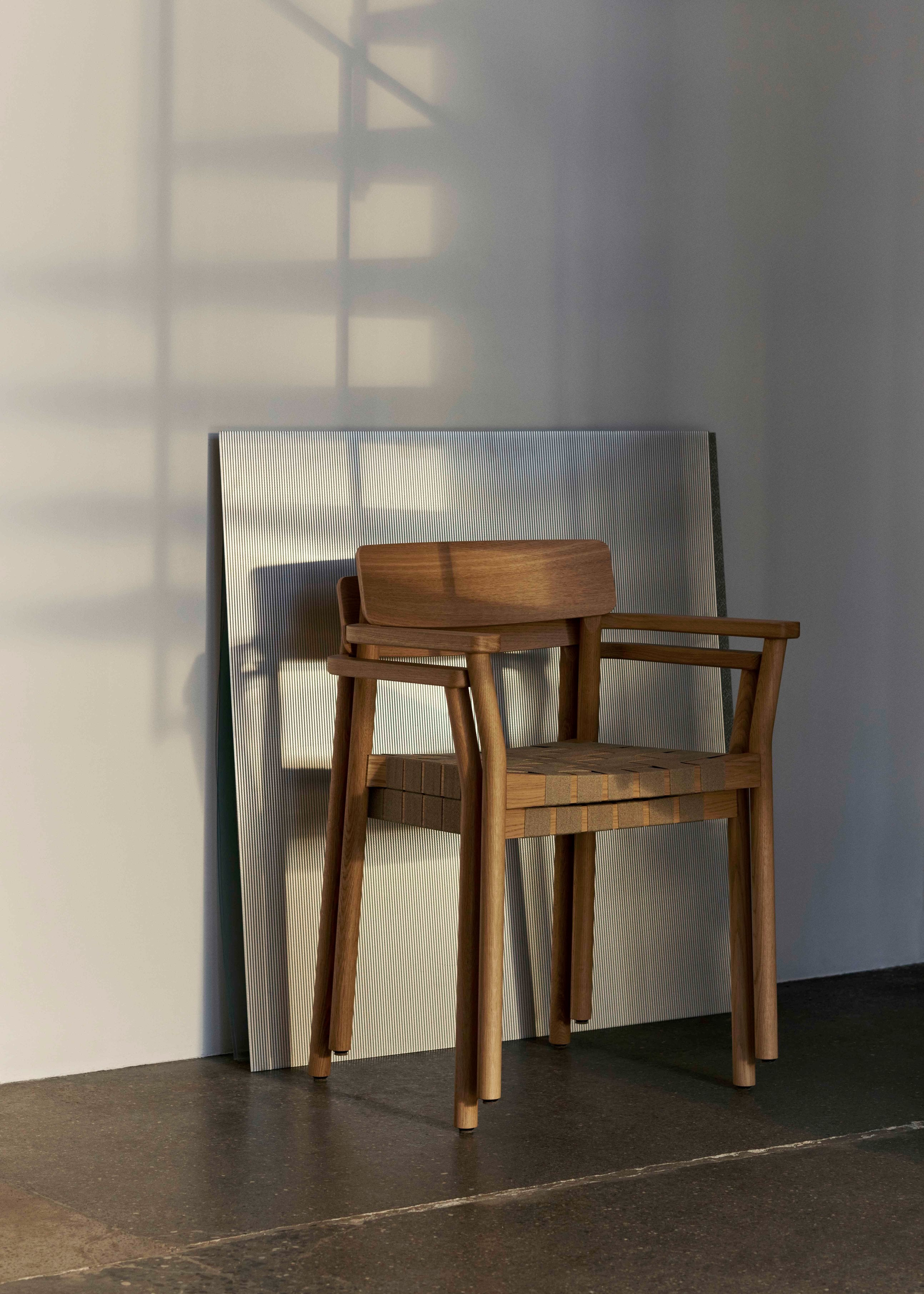 BETTY TK9 Armchair with Armrests, Black Woven Seat with Black Lacquered Ash