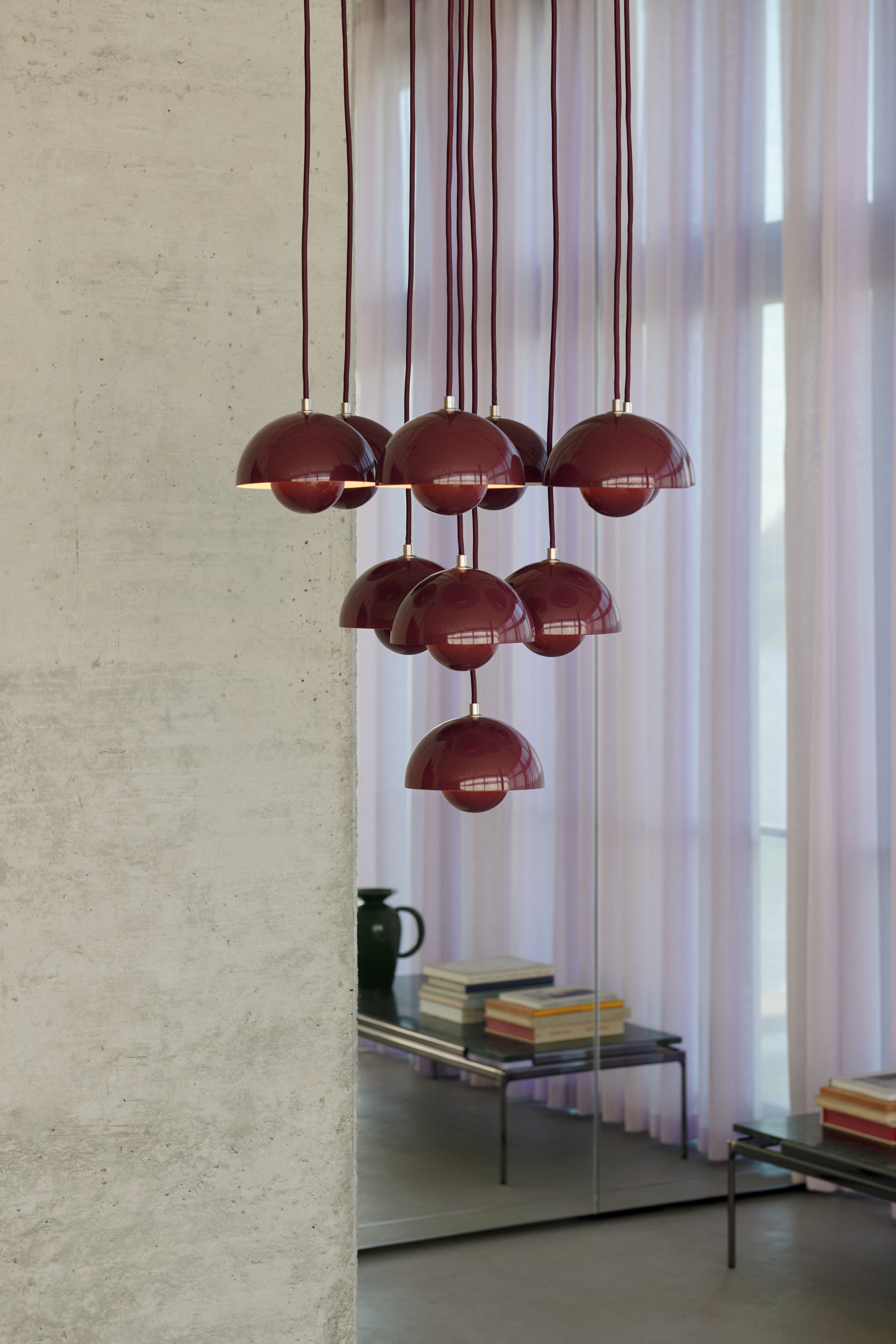 FLOWERPOT VP1 chandelier in dark plum