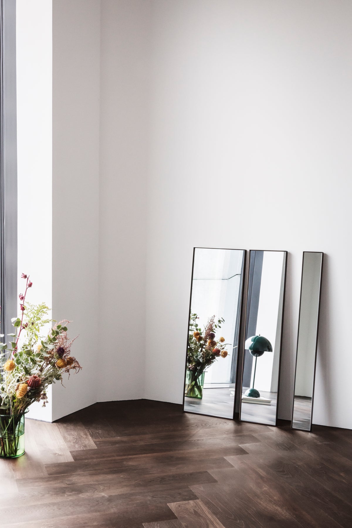 Wall mirror AMORE SC50 with a brown frame