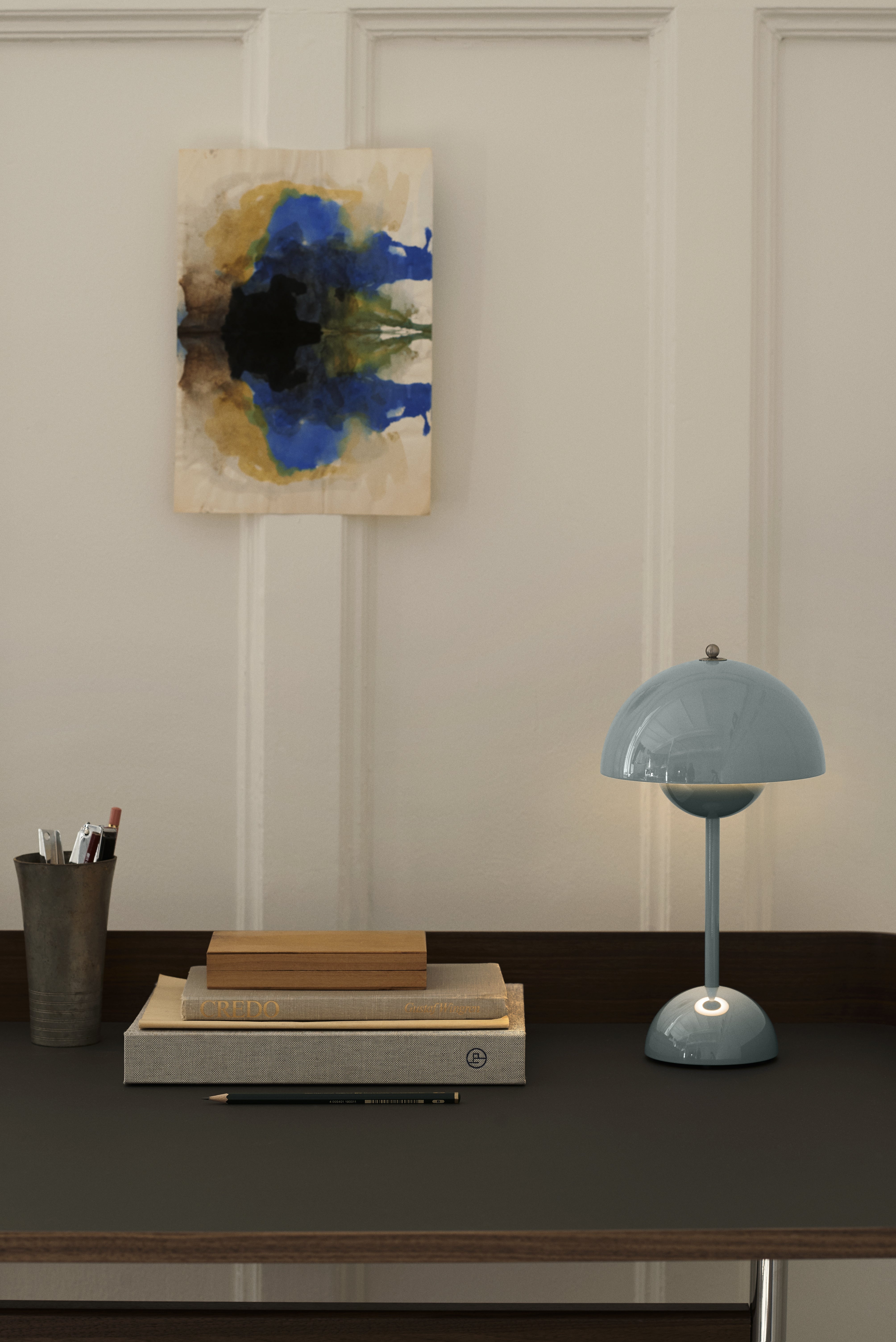 FLOWERPOT VP9 Portable Lamp in Gray-Blue
