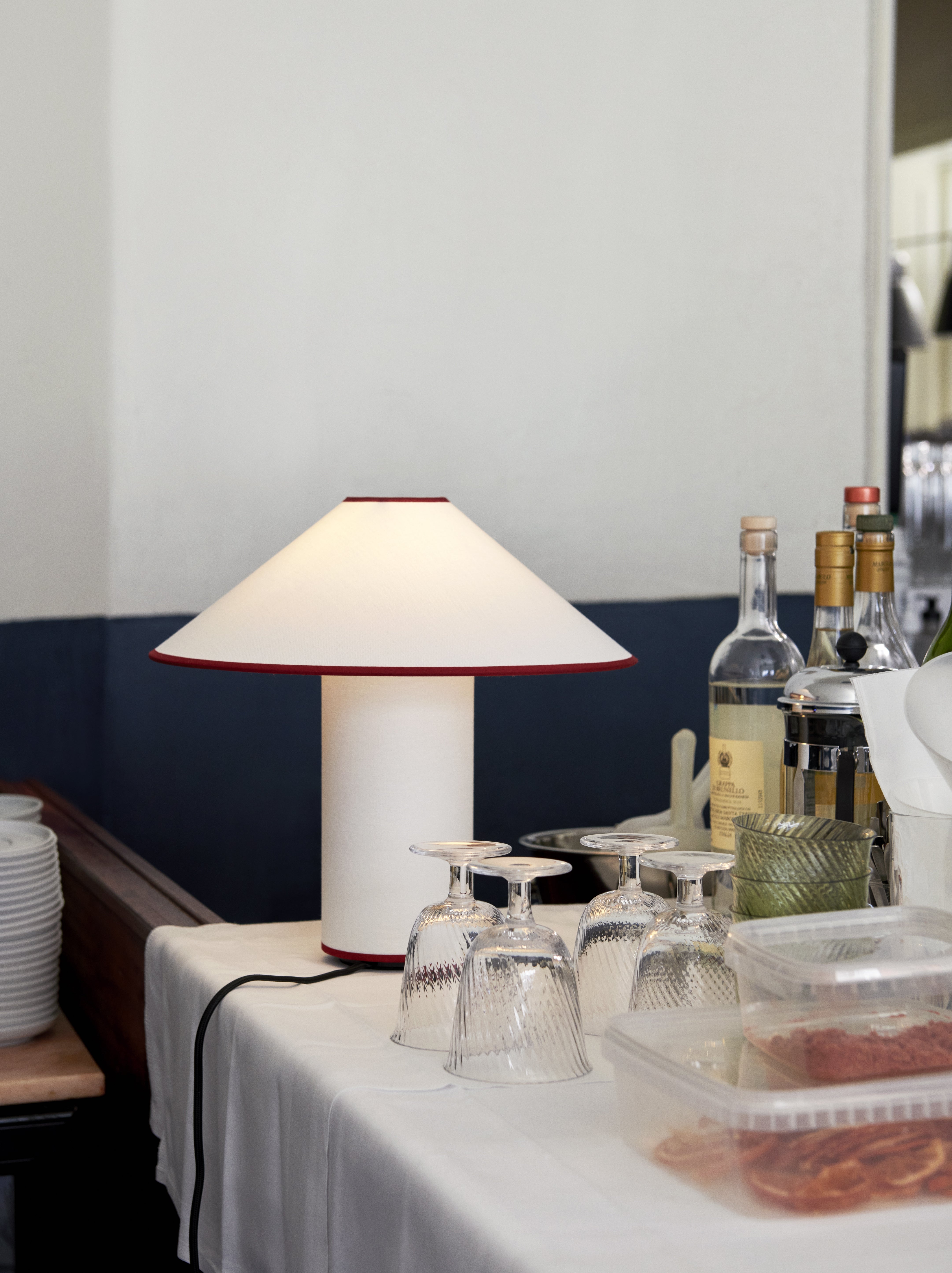 COLETTE ATD6 Table Lamp in White with Red Finish