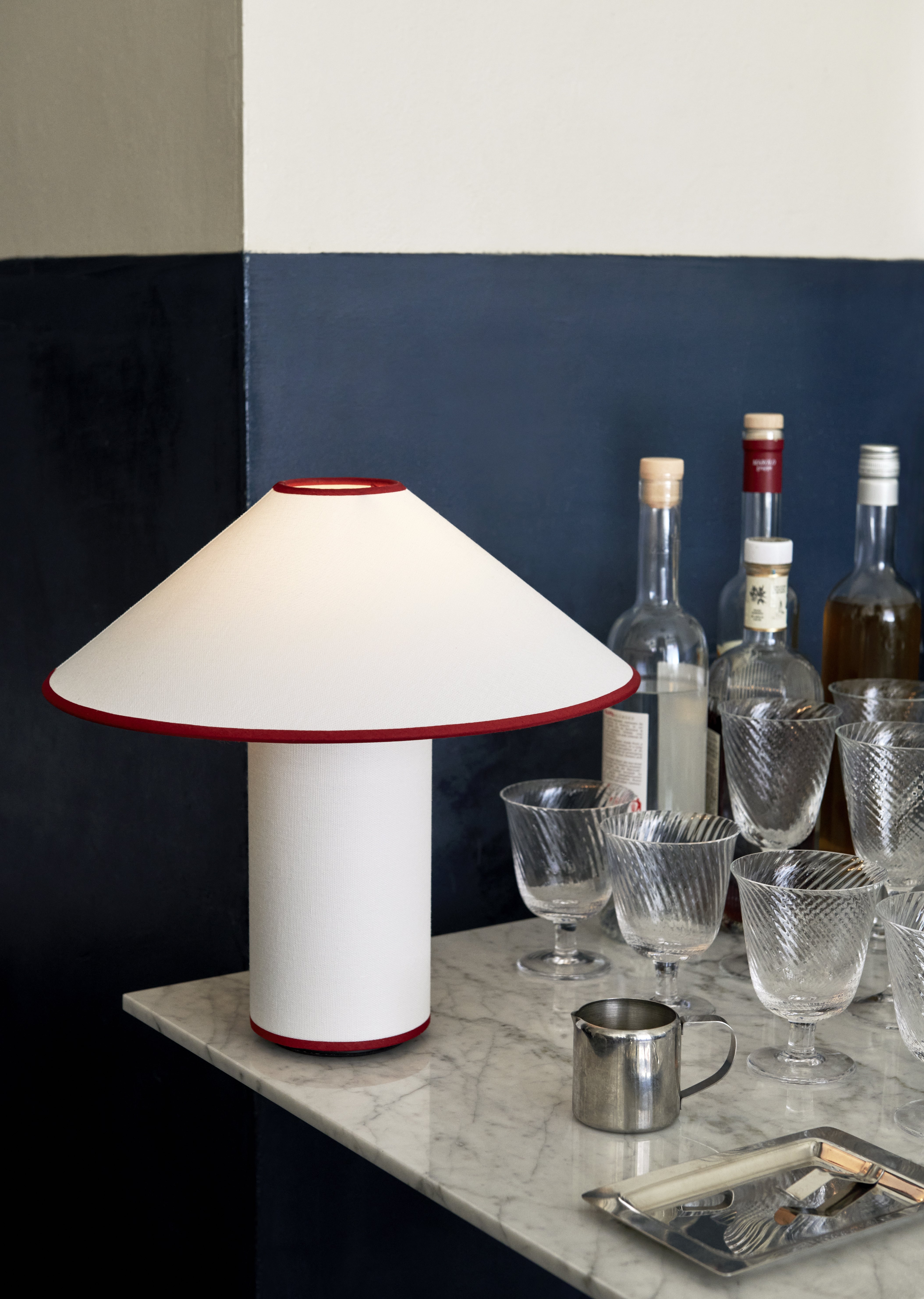 COLETTE ATD6 Table Lamp in White with Red Finish