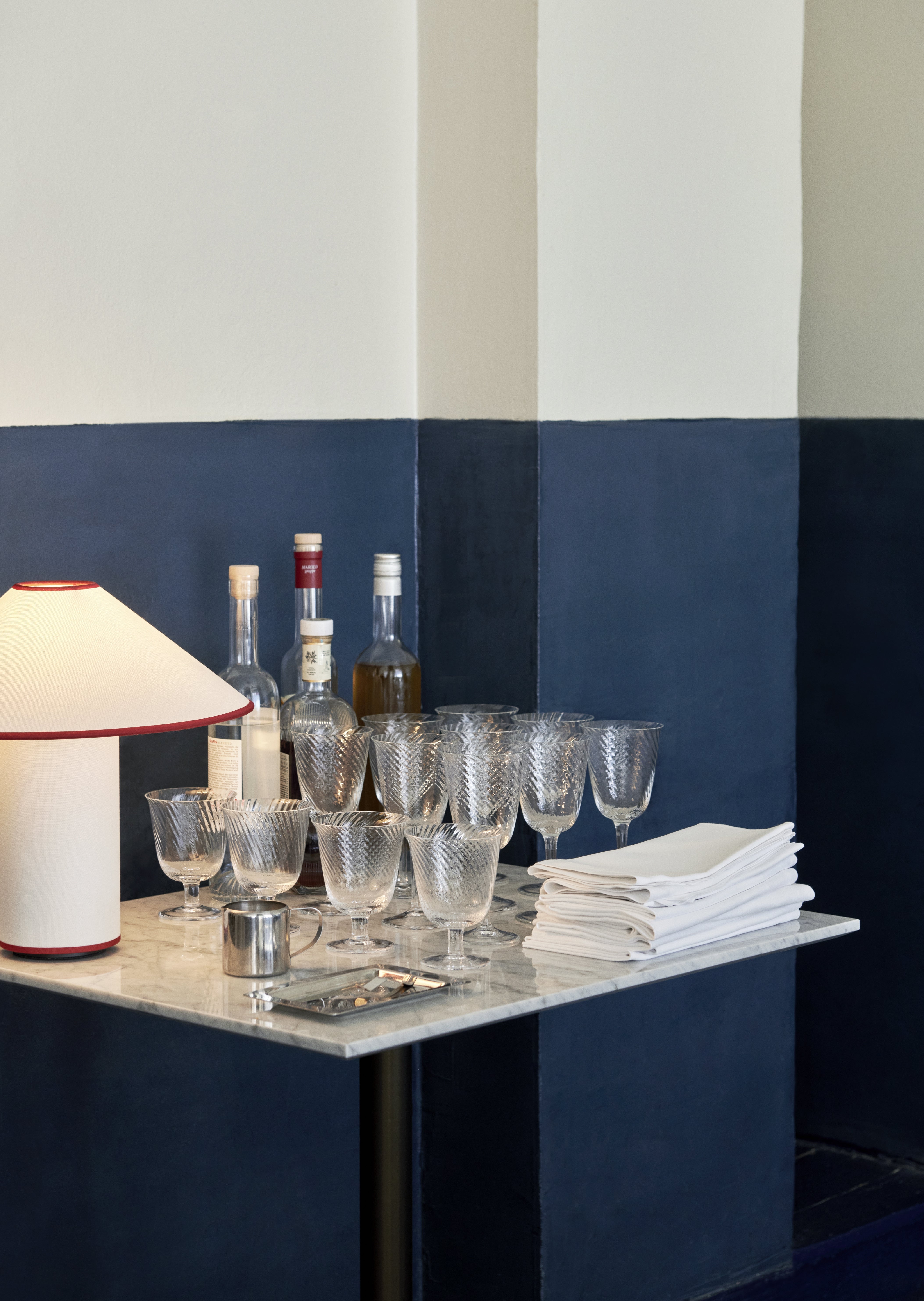 COLETTE ATD6 Table Lamp in White with Red Finish
